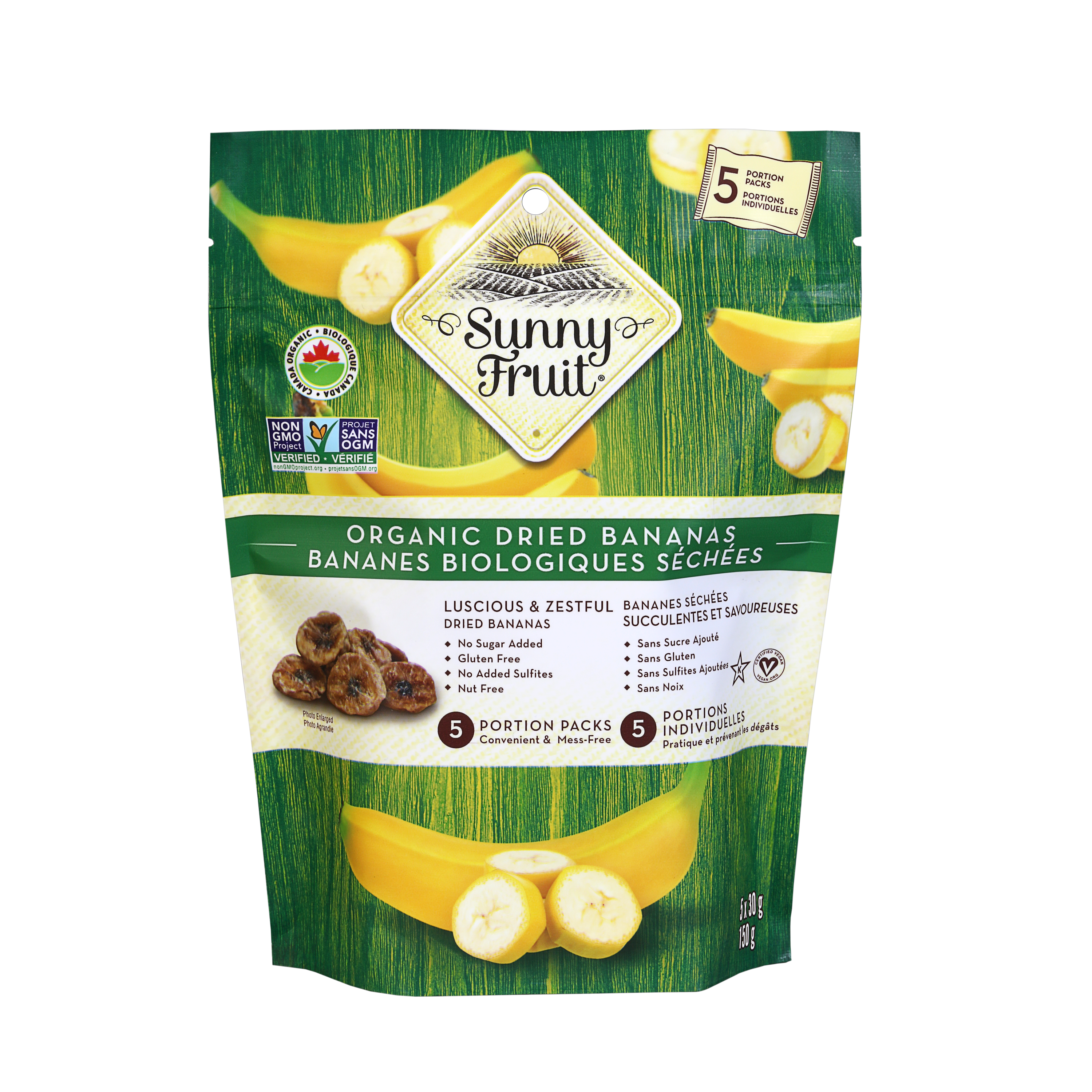 Sunny Fruit Org Portion Packed Dried Bananas
