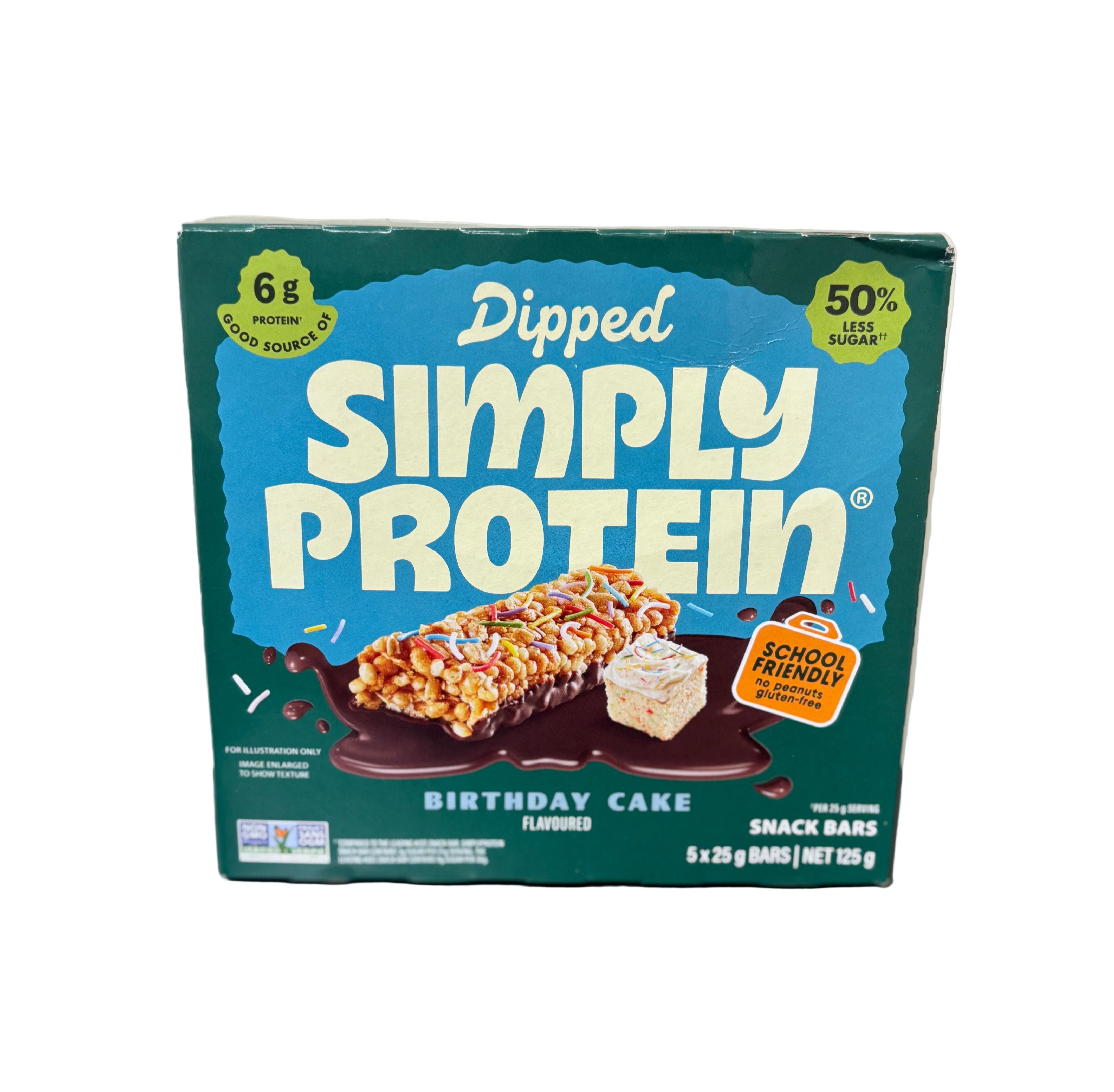 Simply Protein Birthday Cake Dipped Bars