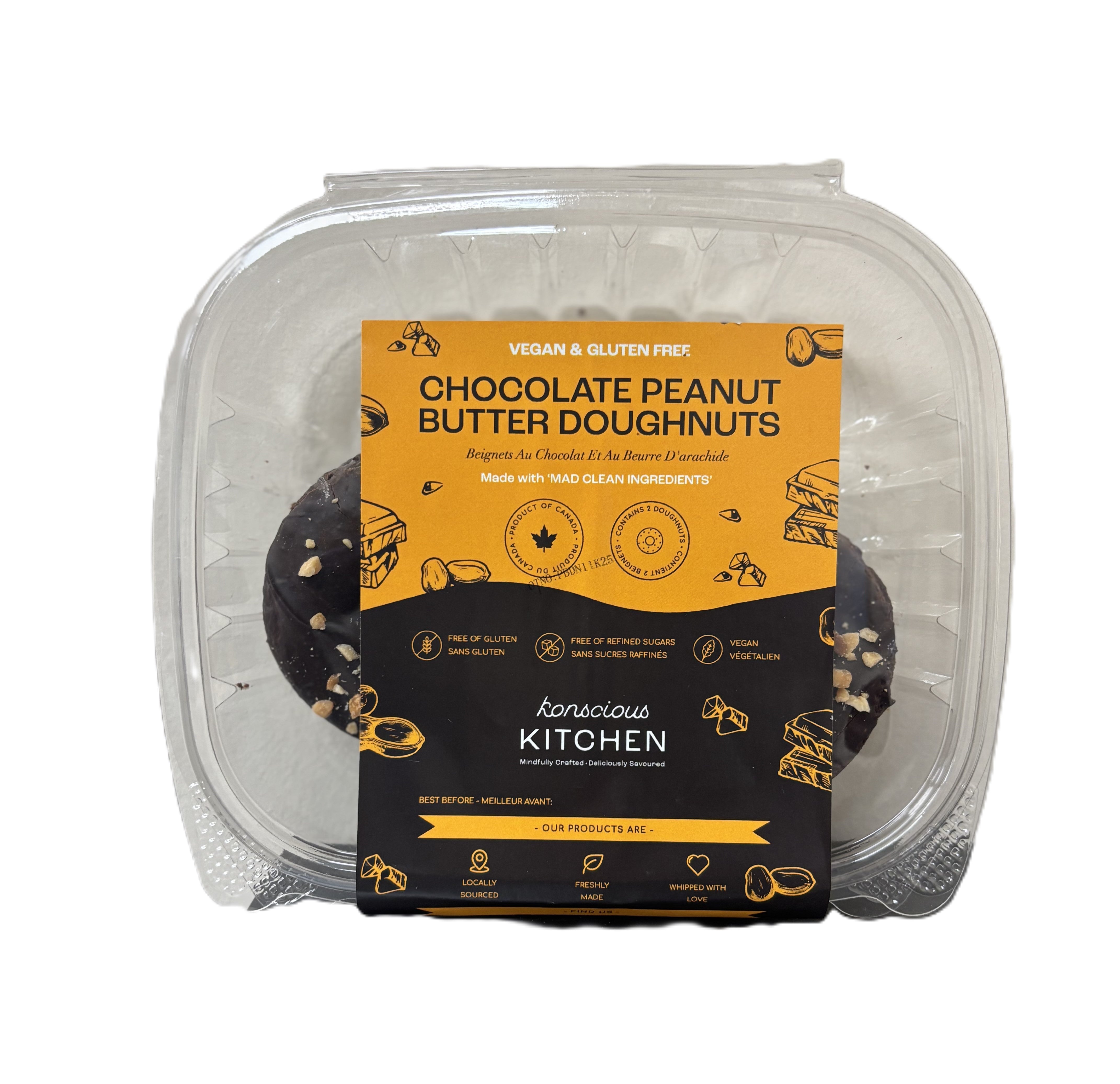 Konscious Kitchen Veg G/F Chocolate Peanut Butter Doughnuts