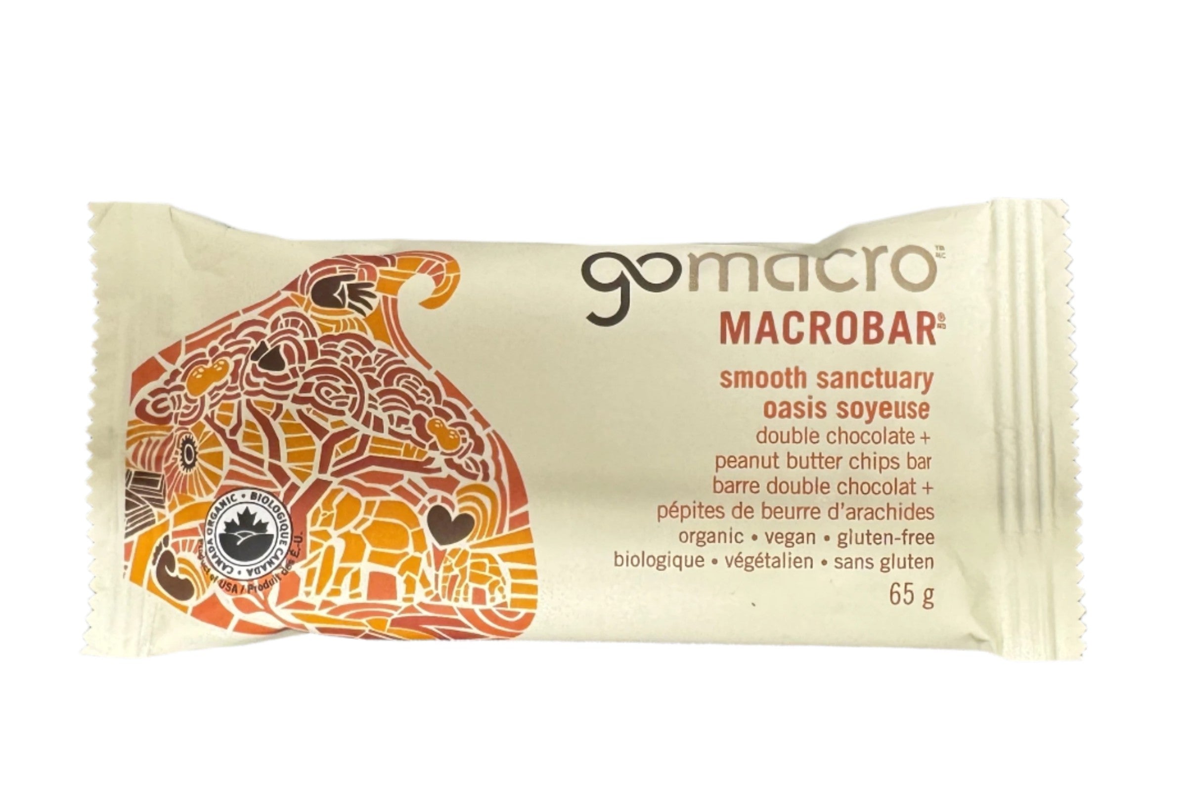 GoMacro Smooth Sanctuary Double Chocolate + Peanut Butter Chips Bar