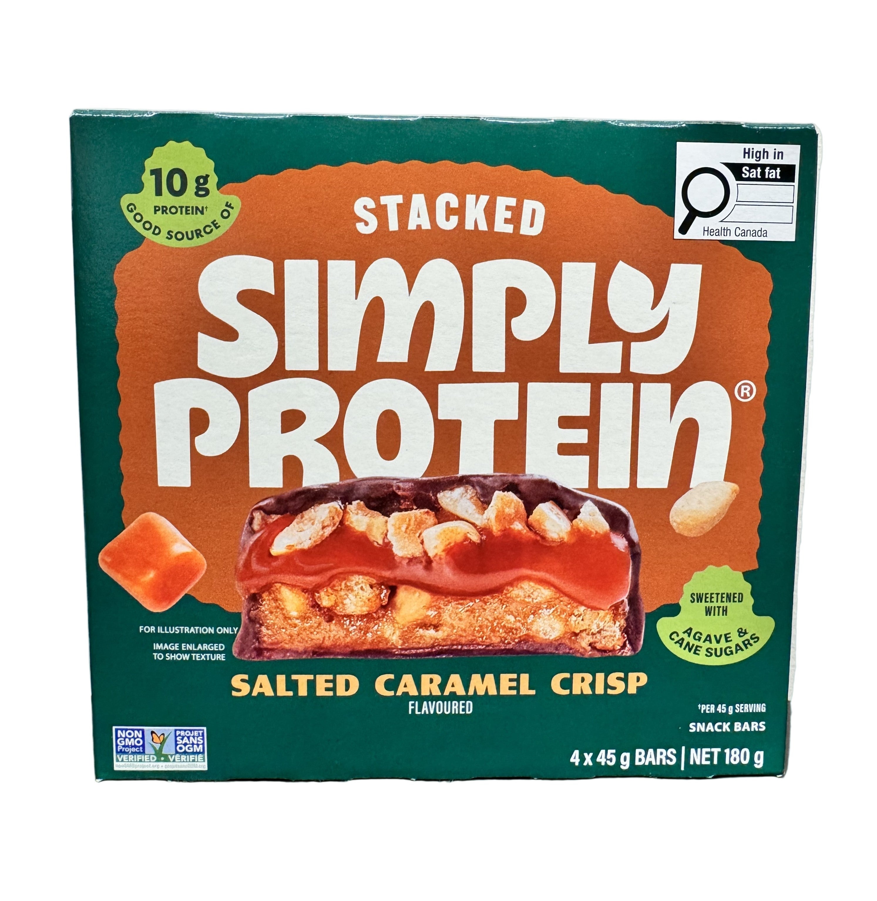 Salted Caramel Crisp Stacked Bars 4 Pack