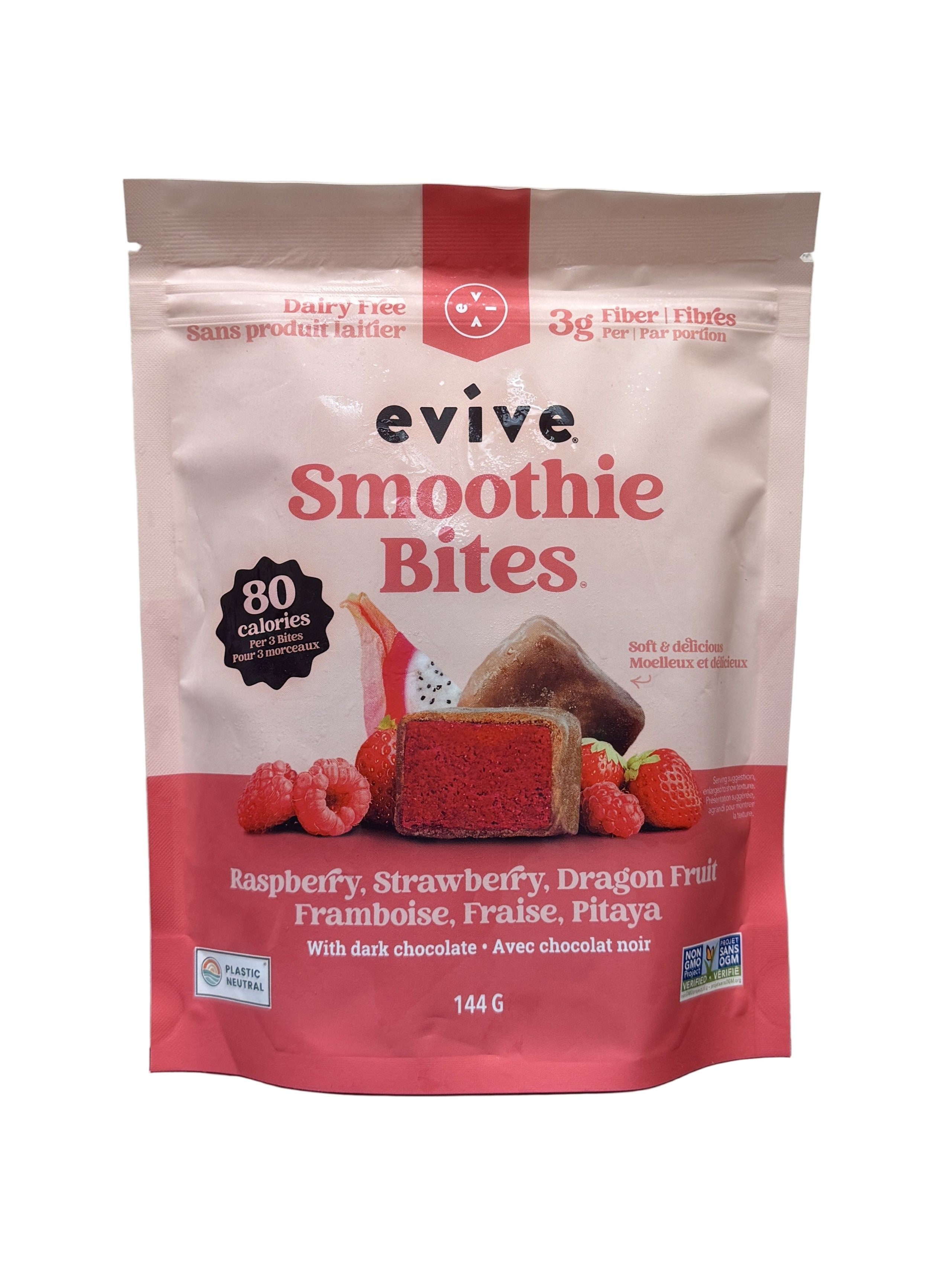 Raspberry Strawberry Dragon Fruit Smoothie Bites