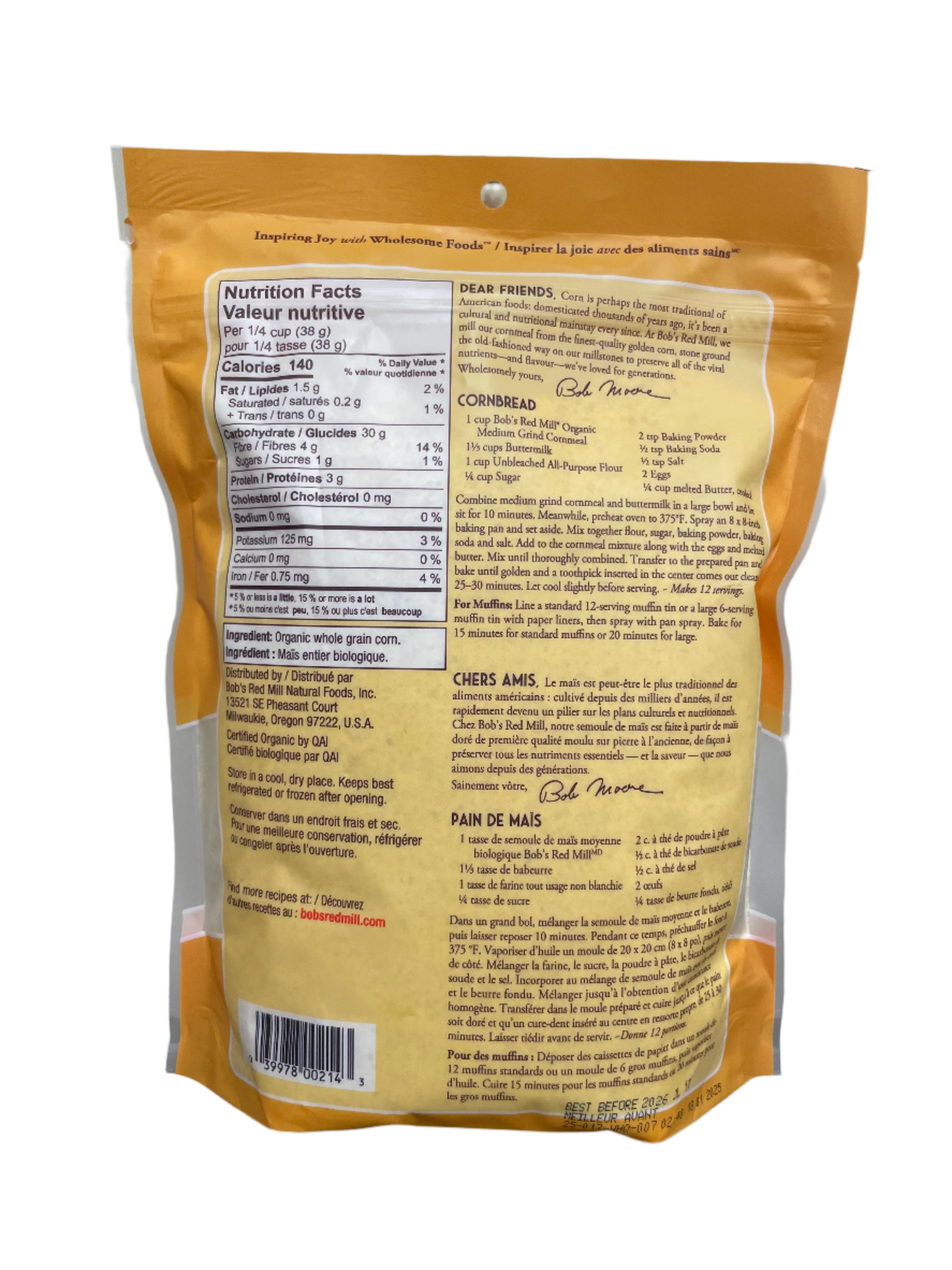 Organic Medium Grind Cornmeal
