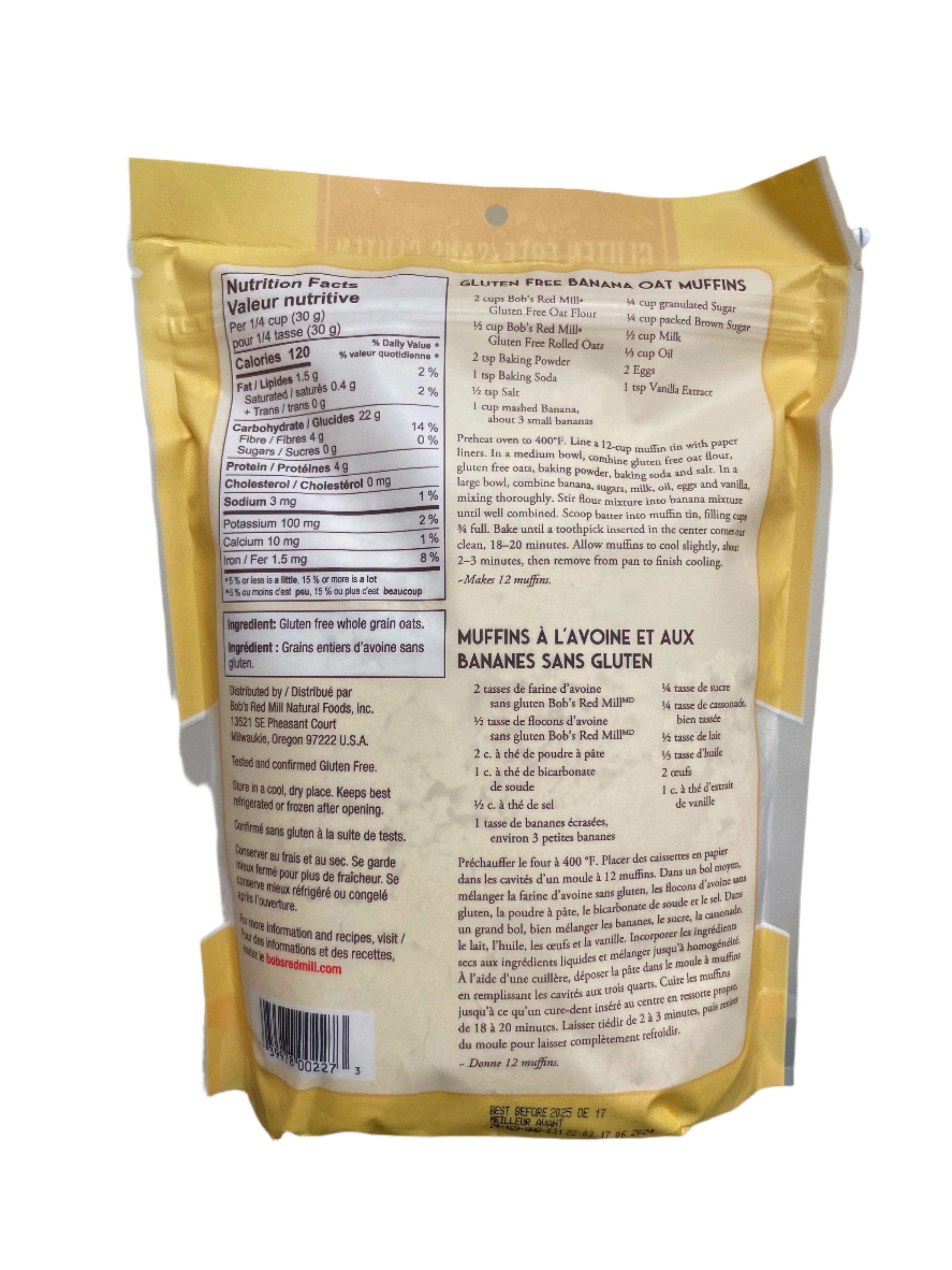 Gluten Free Whole Grain Oat Flour