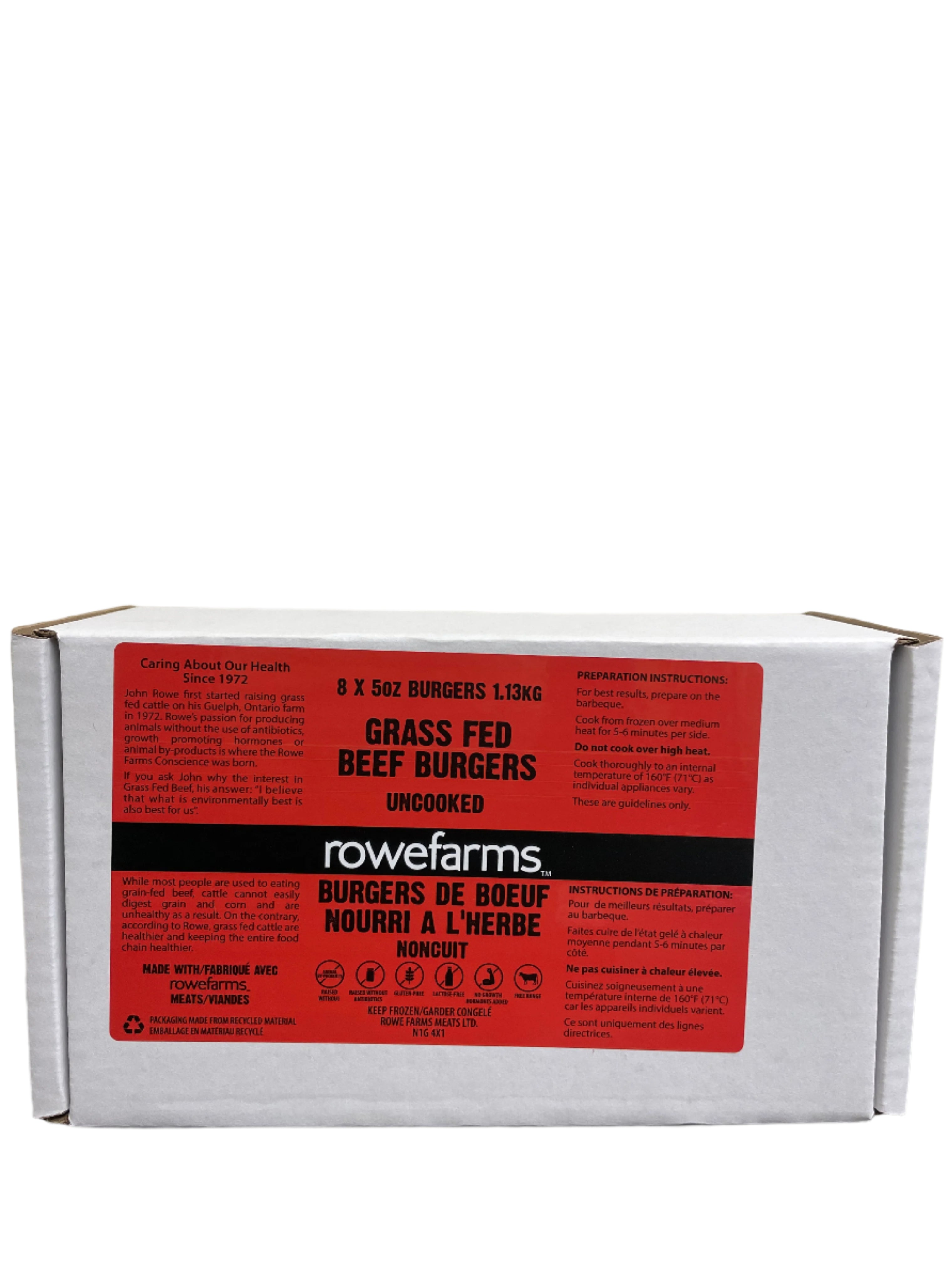 Uncooked Grass-Fed Burgers