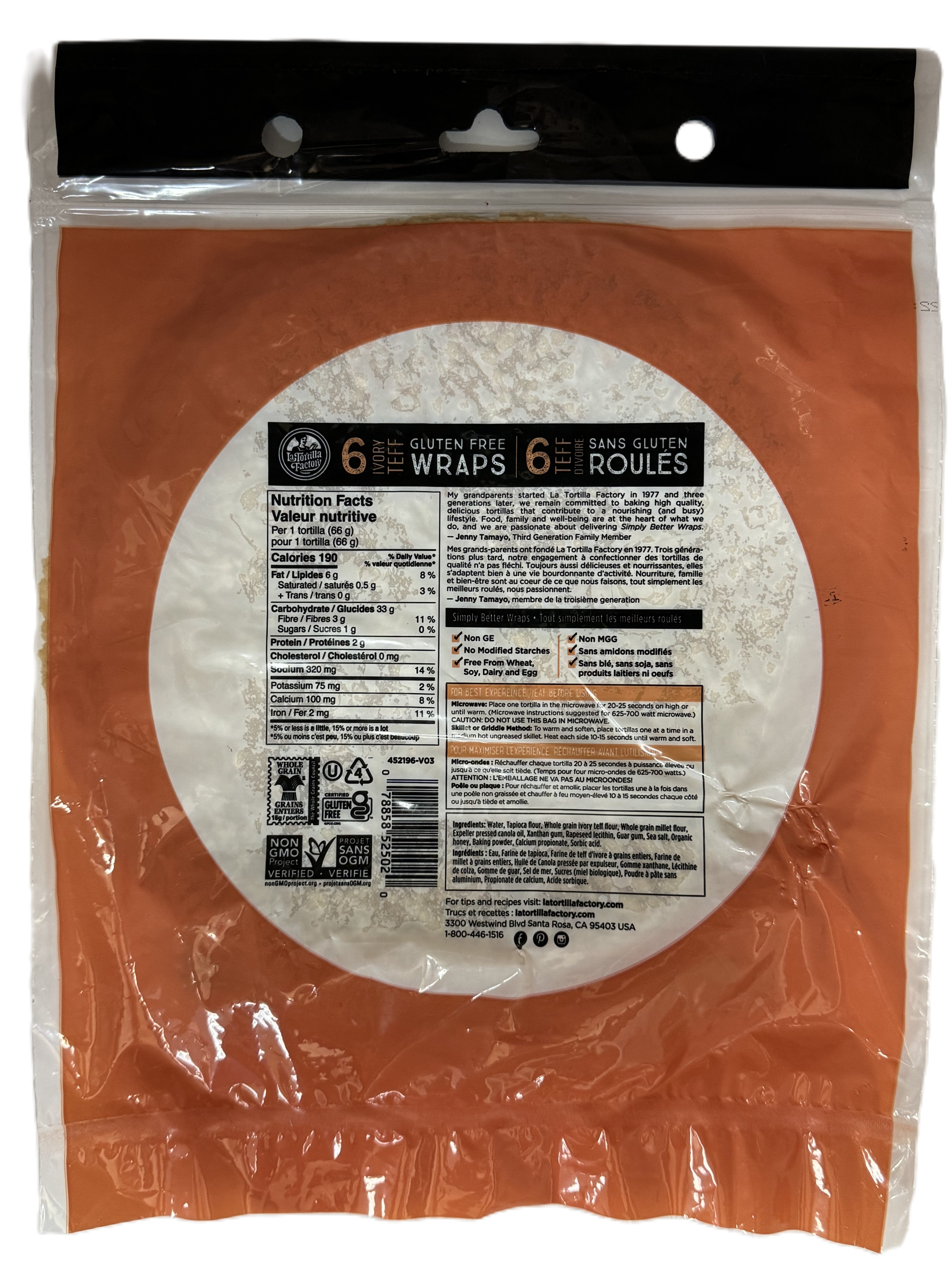 Gluten Free Ivory Teff Wraps