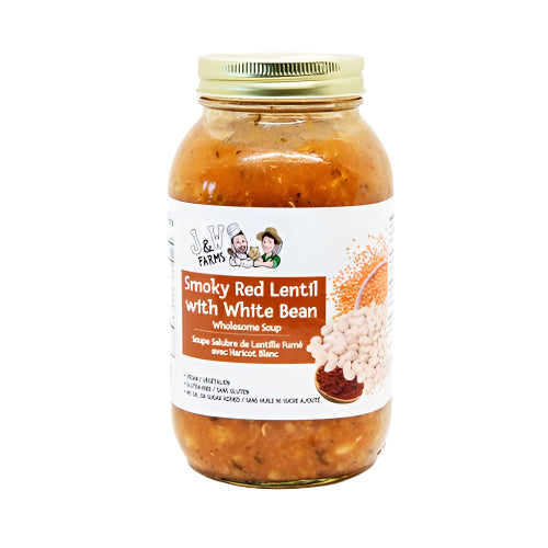 Smoky Red Lentil With White Bean Soup