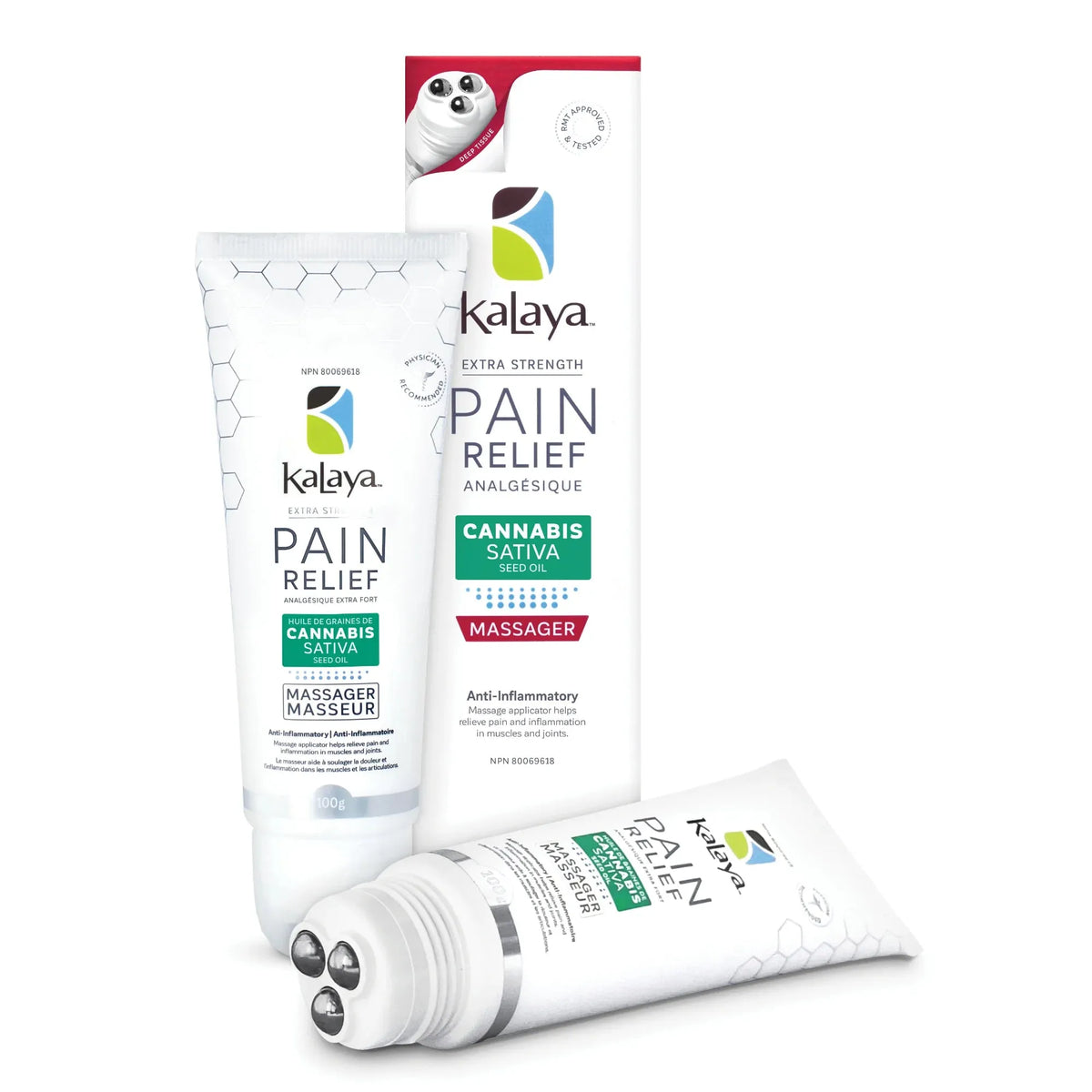 Extra Strength Pain Relief Massager with Cannabis Sativa Seed Oil