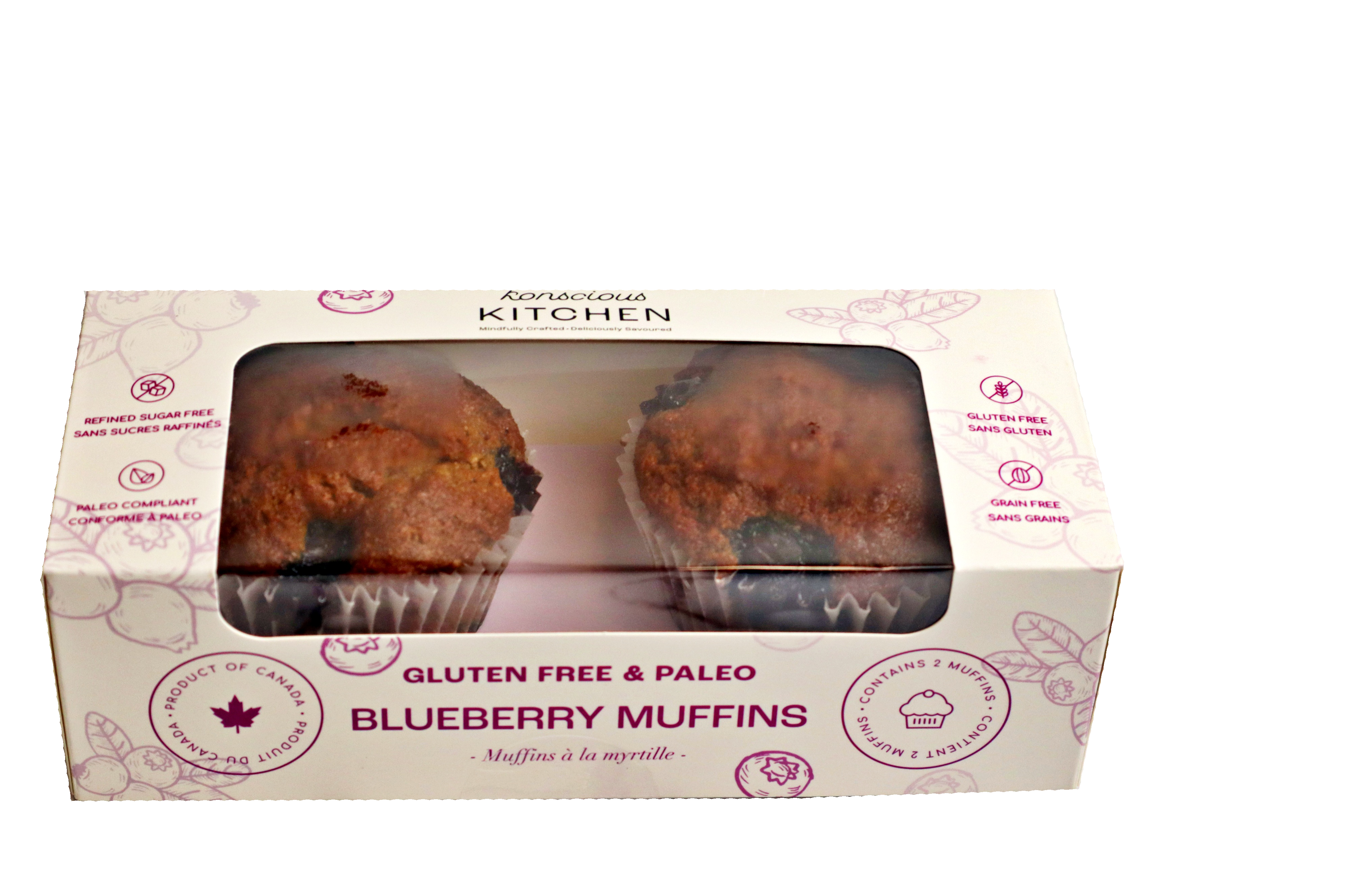 Konscious Kitchen Gluten-Free Paleo Blueberry Muffins