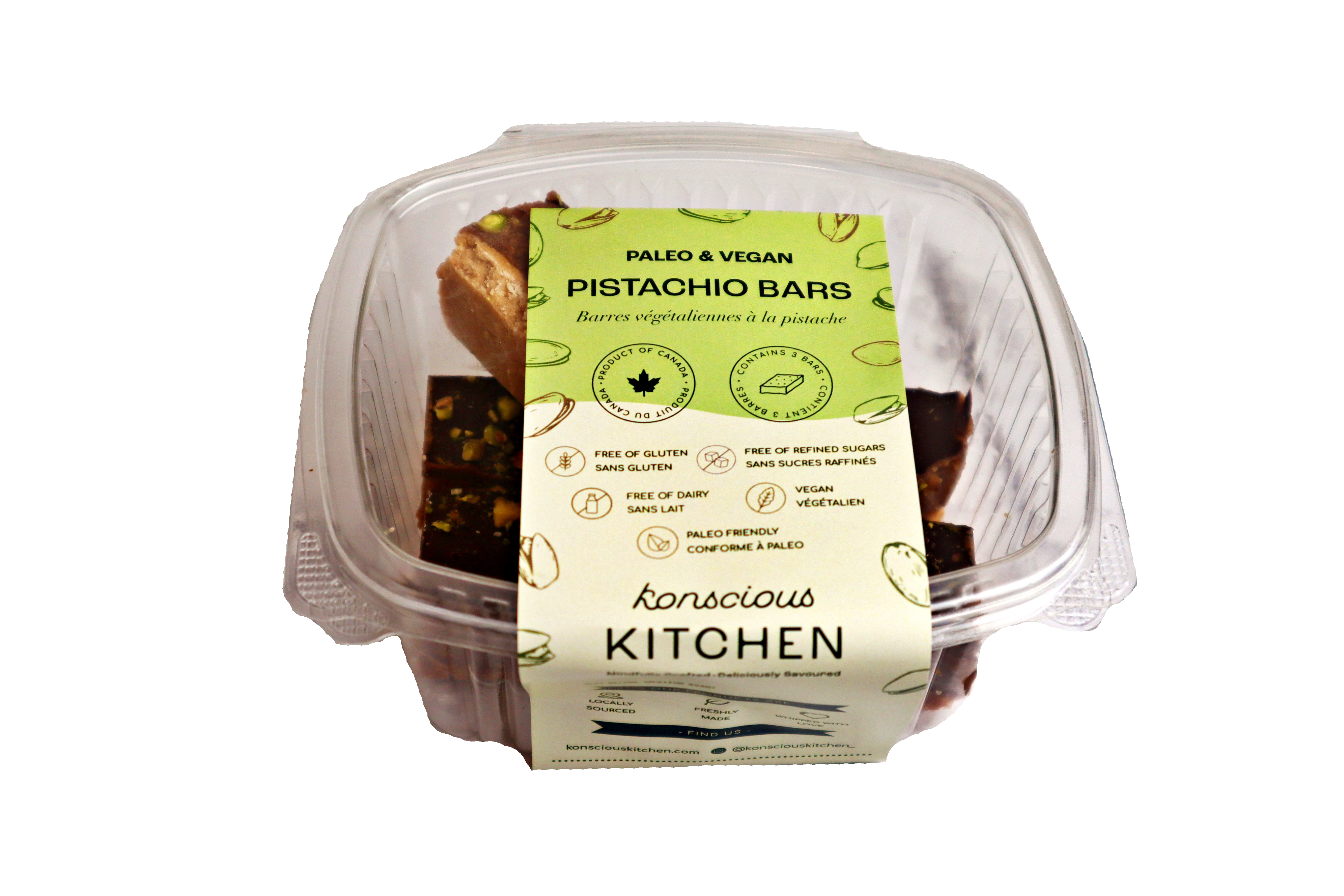 Konscious Kitchen Paleo & Vegan Pistachio Bar