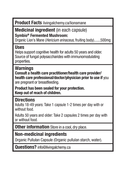 Living Alchemy Mycosynergy Fermented Lion's Mane