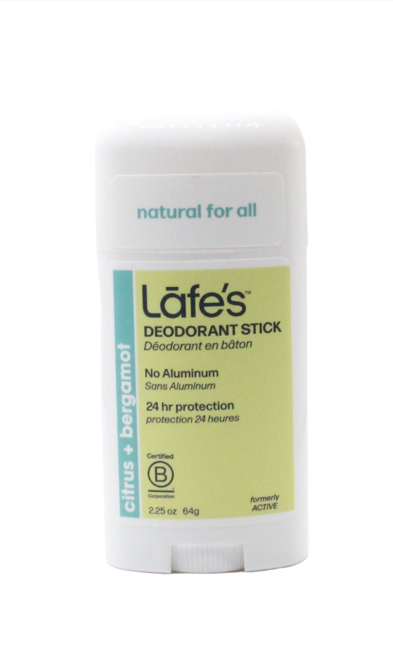 Lafe's Body Care Active Citrus & Bergamot Deodorant Stick