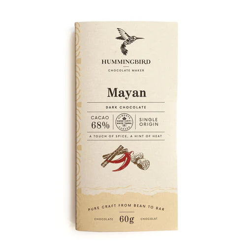 Hummingbird Chocolate Maker Mayan 68% Dark Chocolate Bar
