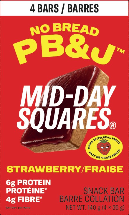 Mid Day Squares No Bread PB & J Strawberry Squares 4 Pack