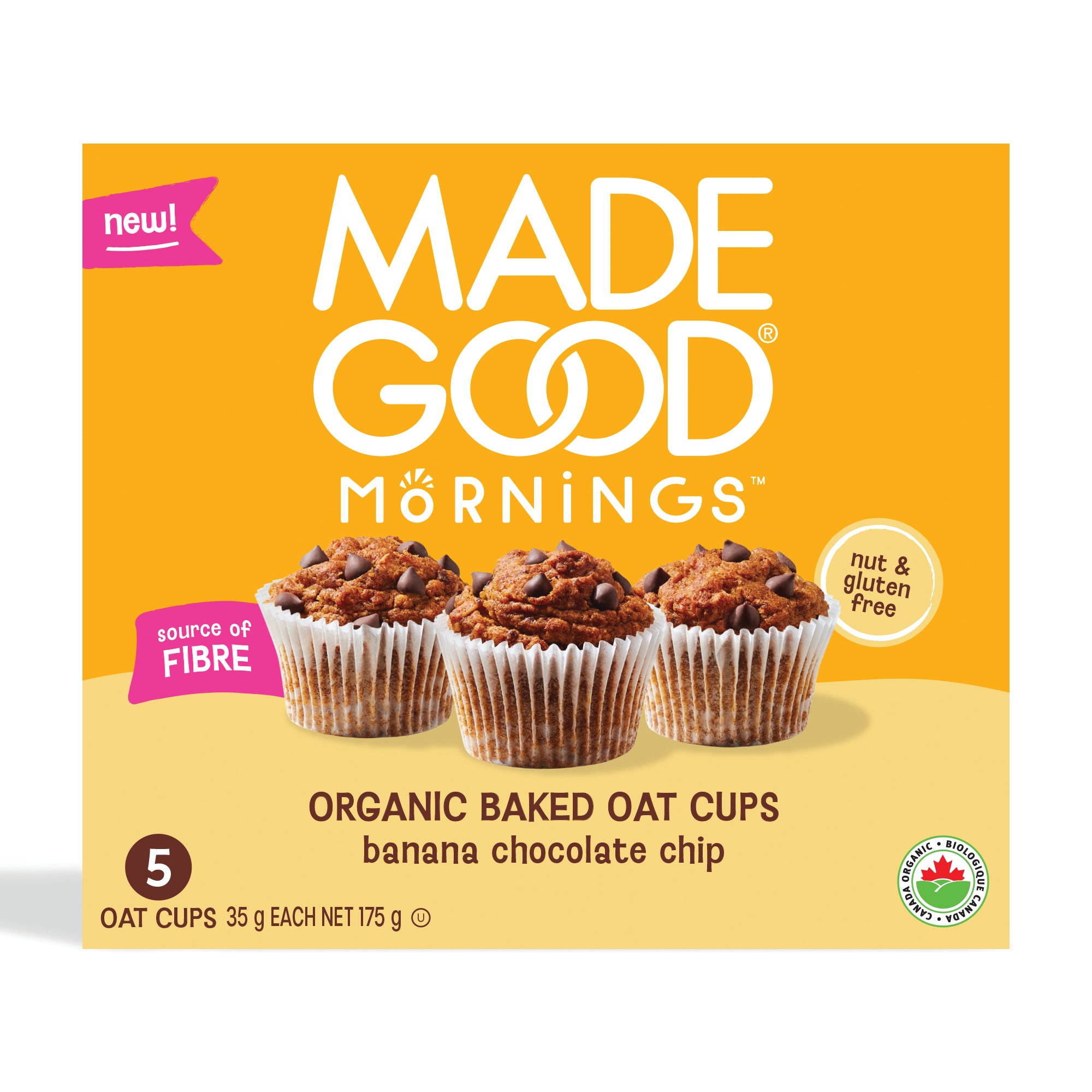 Organic Banana Chocolate Chip Baked Oat Cups