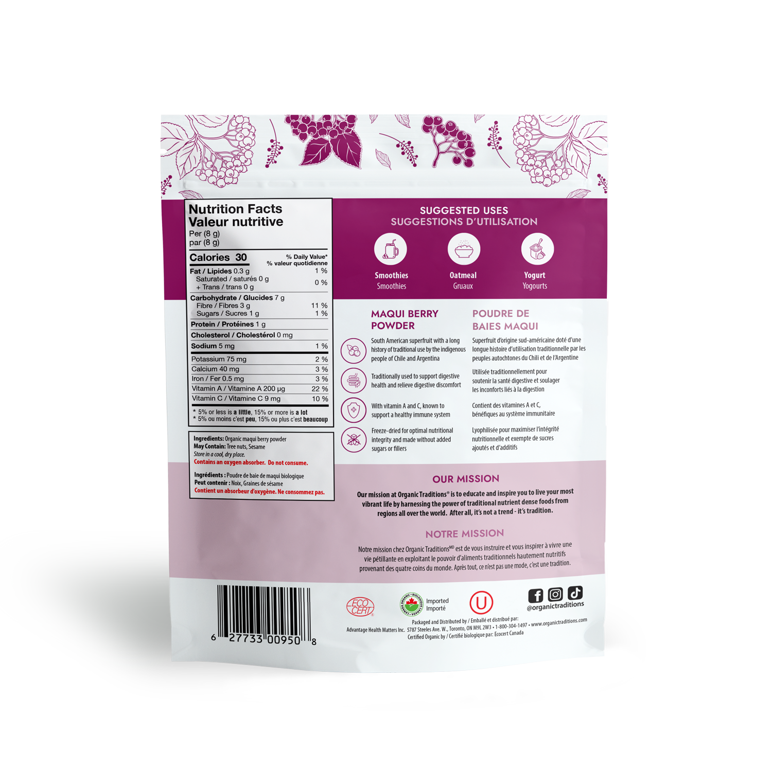 Organic Traditions Organic Freeze Dried Maqui Berry Powder