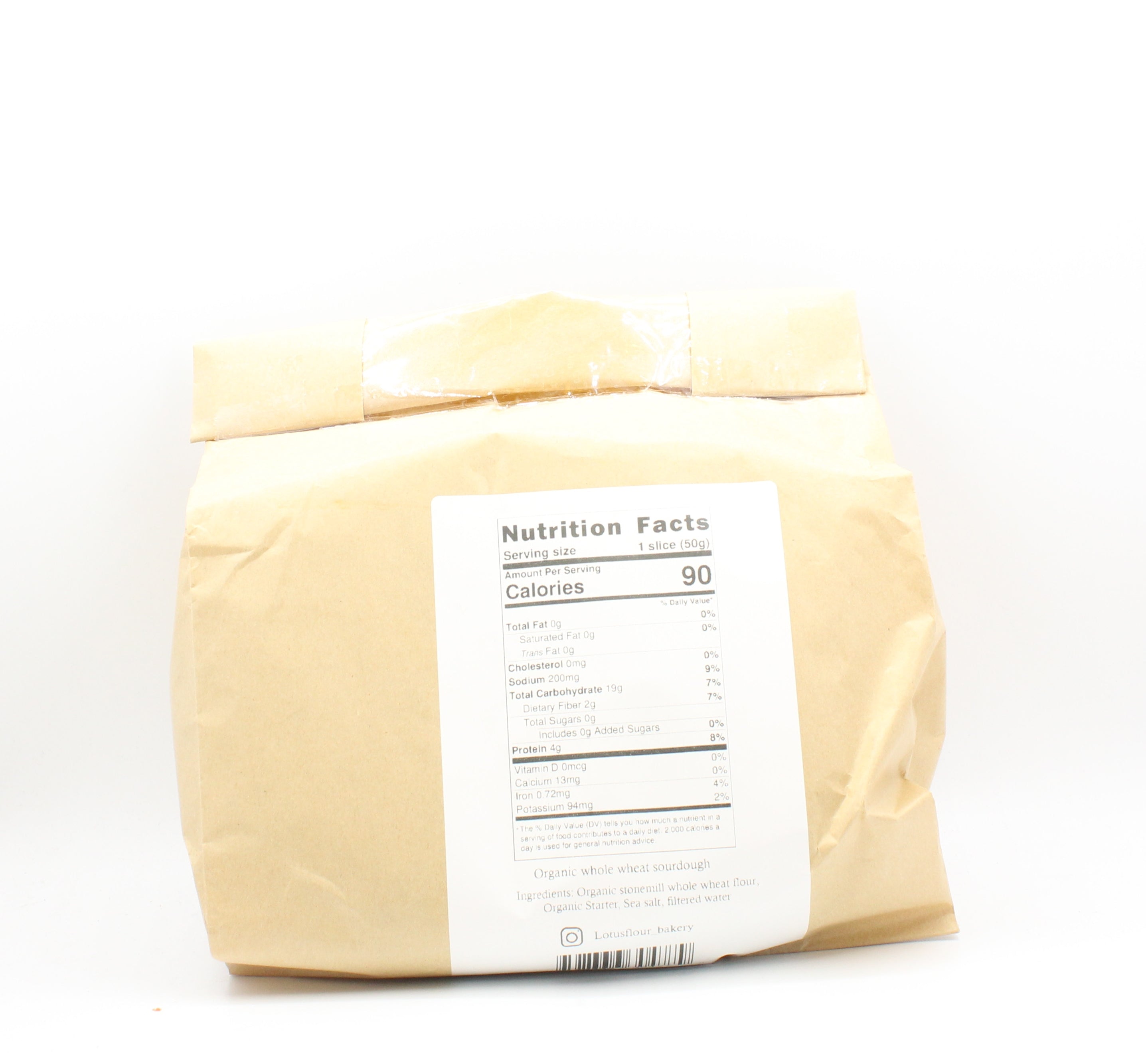 Lotus Flour Bakery Org Whole Wheat Sourdough Loaf