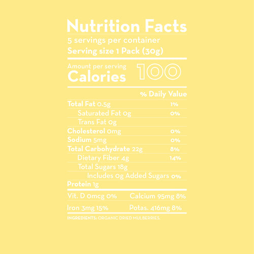 Sunny Fruit Org Portion Packed Dried Mulberries