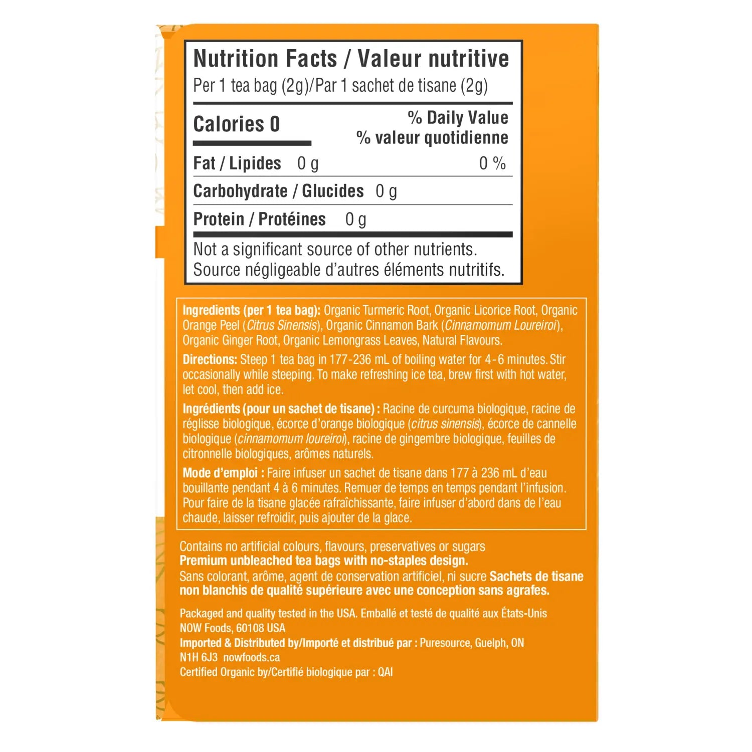 Now Organic Turmeric Ginger Tea