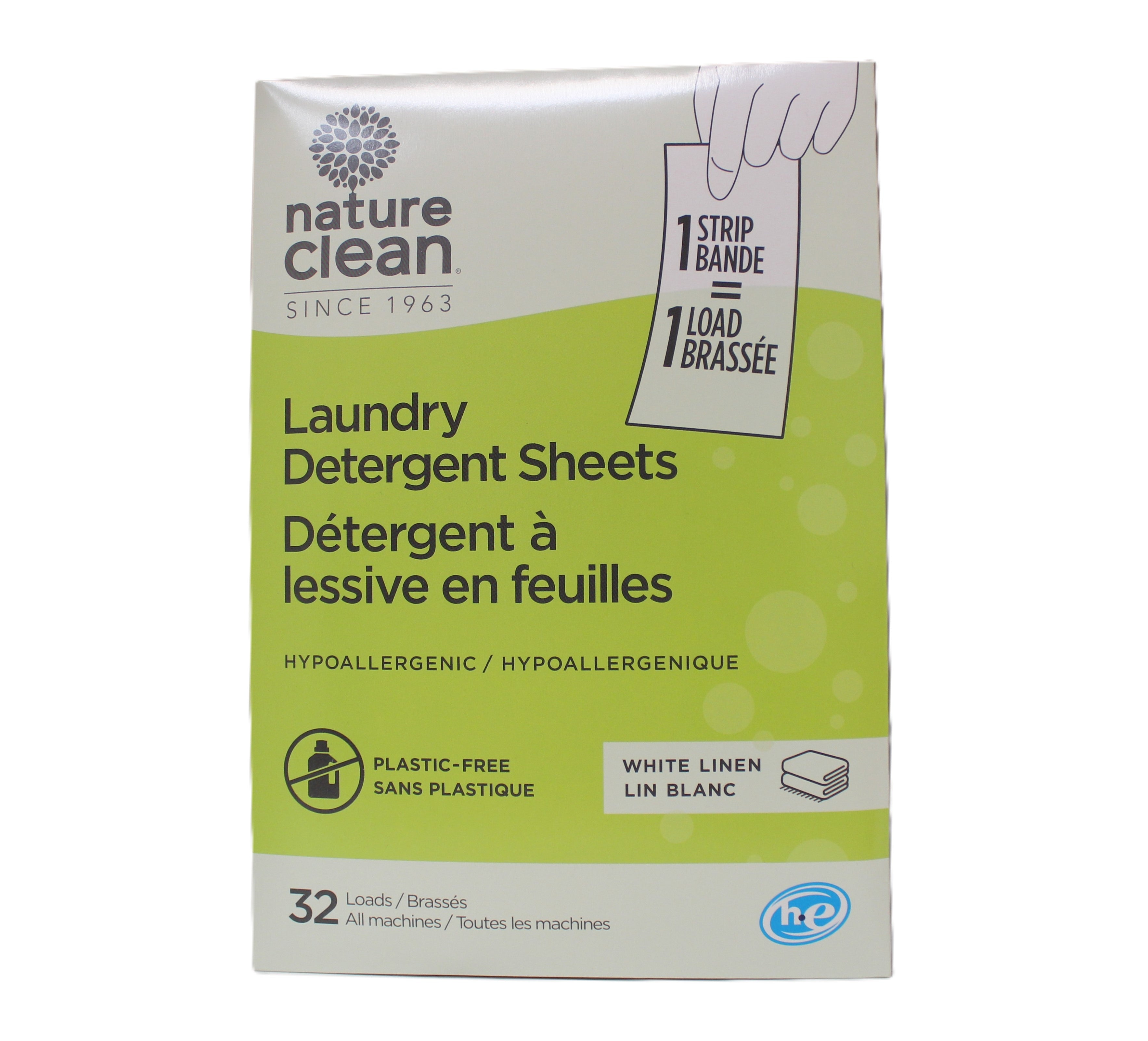 Nature Clean White Linen Laundry Detergent Sheets