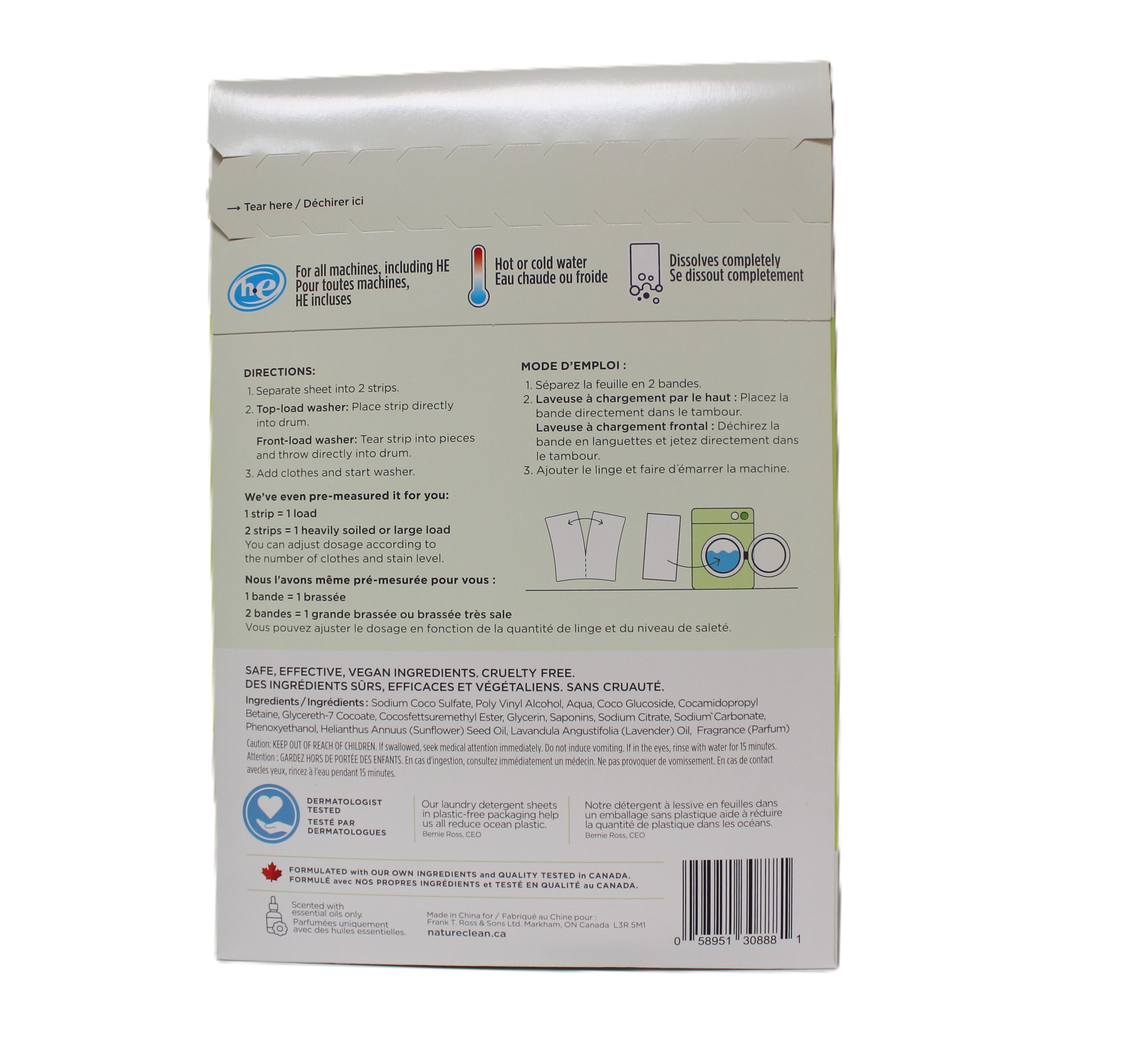 Nature Clean White Linen Laundry Detergent Sheets