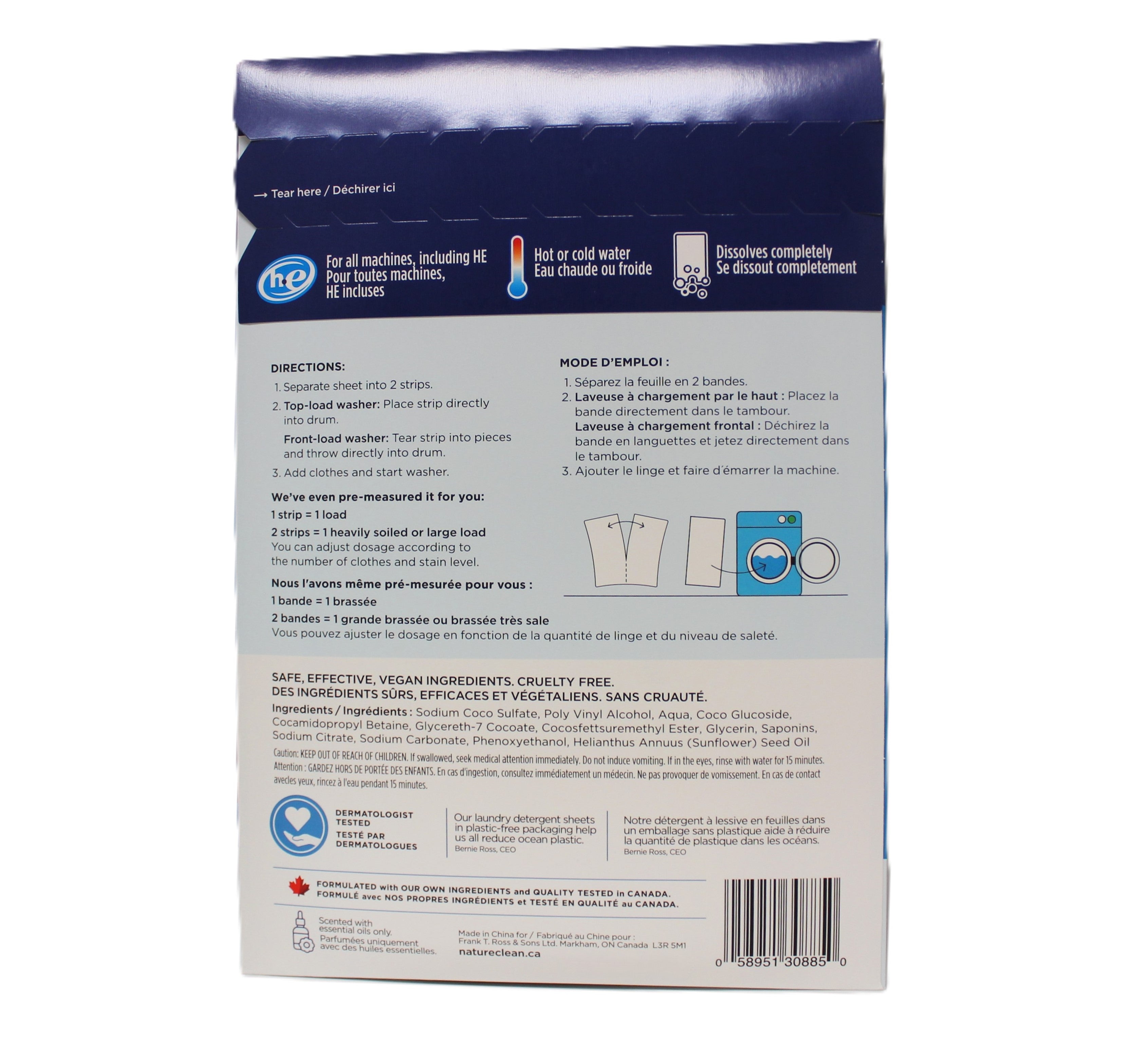 Nature Clean Fragrance Free Laundry Detergent Strips