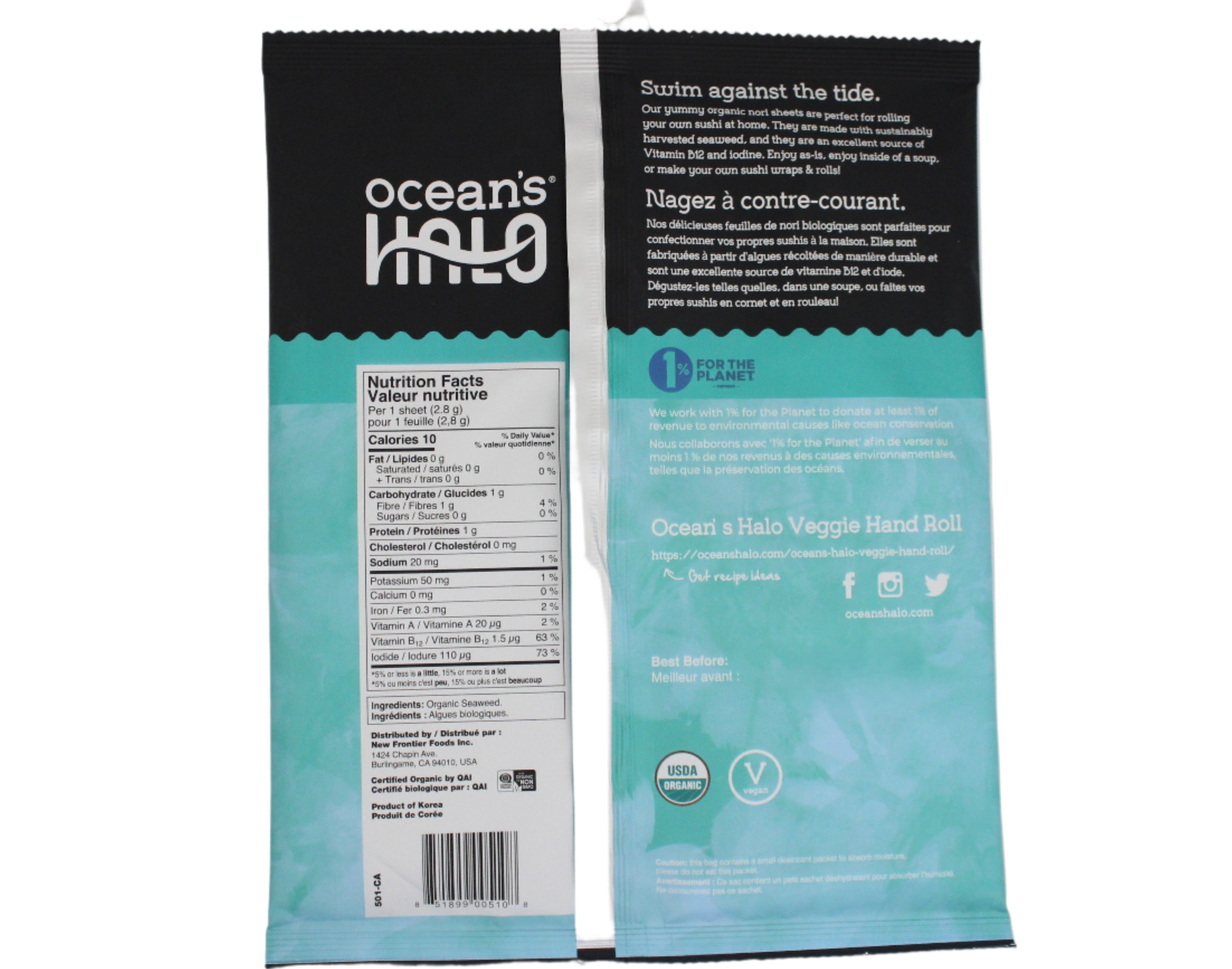 Ocean's Halo Organic Sushi Nori Seaweed Sheets