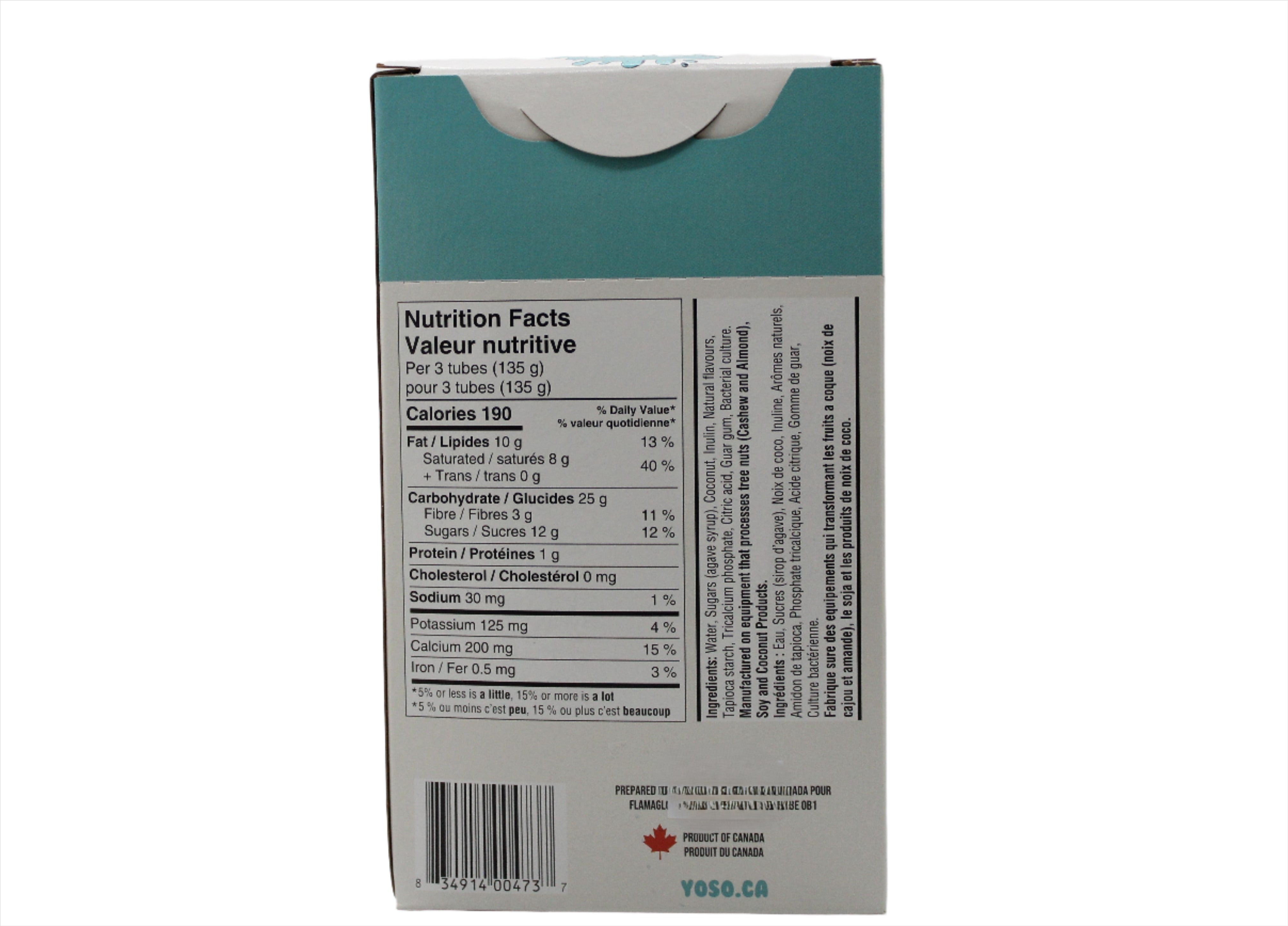 Yoso Tubeez Vanilla Plant-Based Yogurt