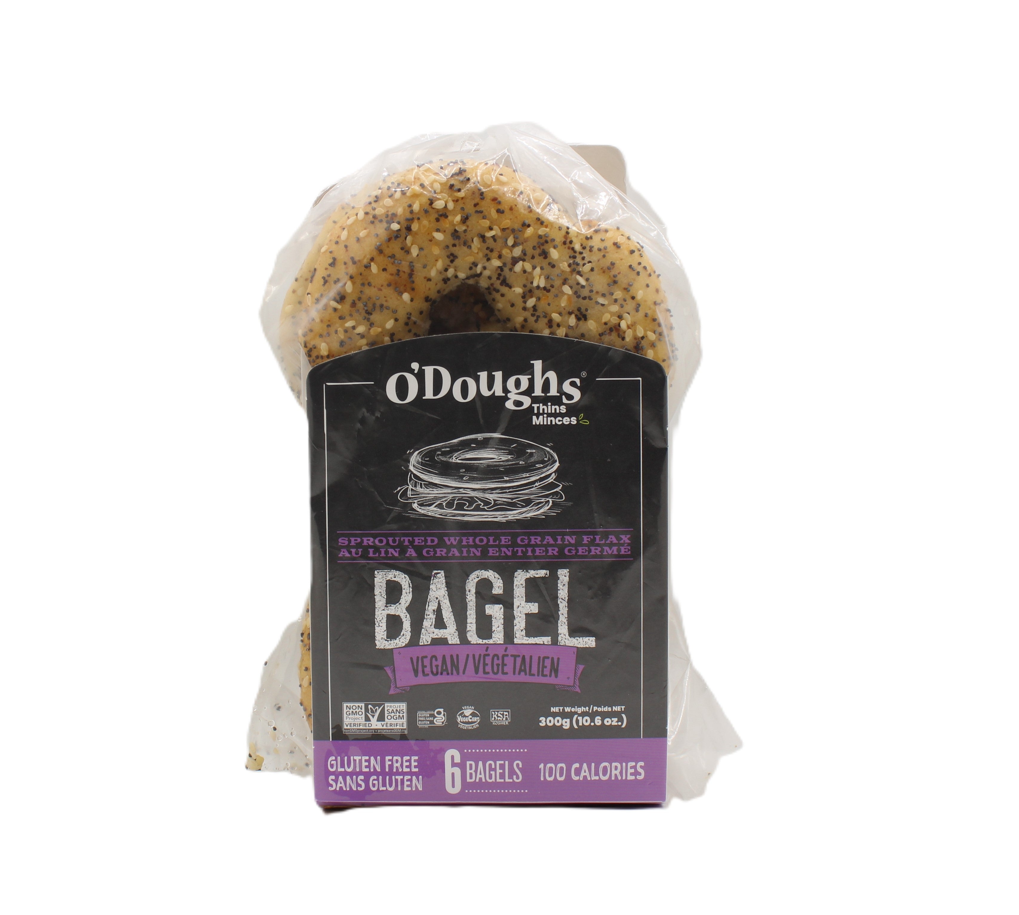 O'doughs Gluten Free Bagel Thins Flax