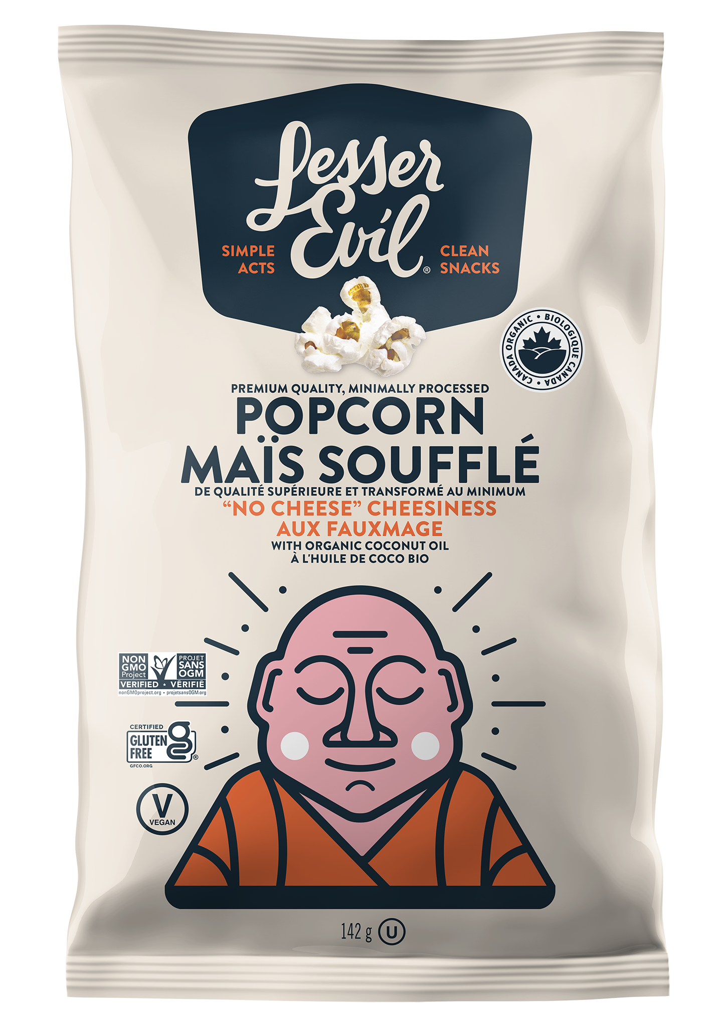 Lesser Evil Organic "No Cheese" Cheese Popcorn