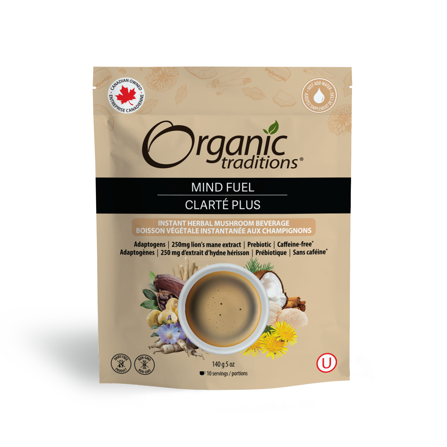 Organic Traditions Mind Fuel Instant Herbal Mushroom Beverage