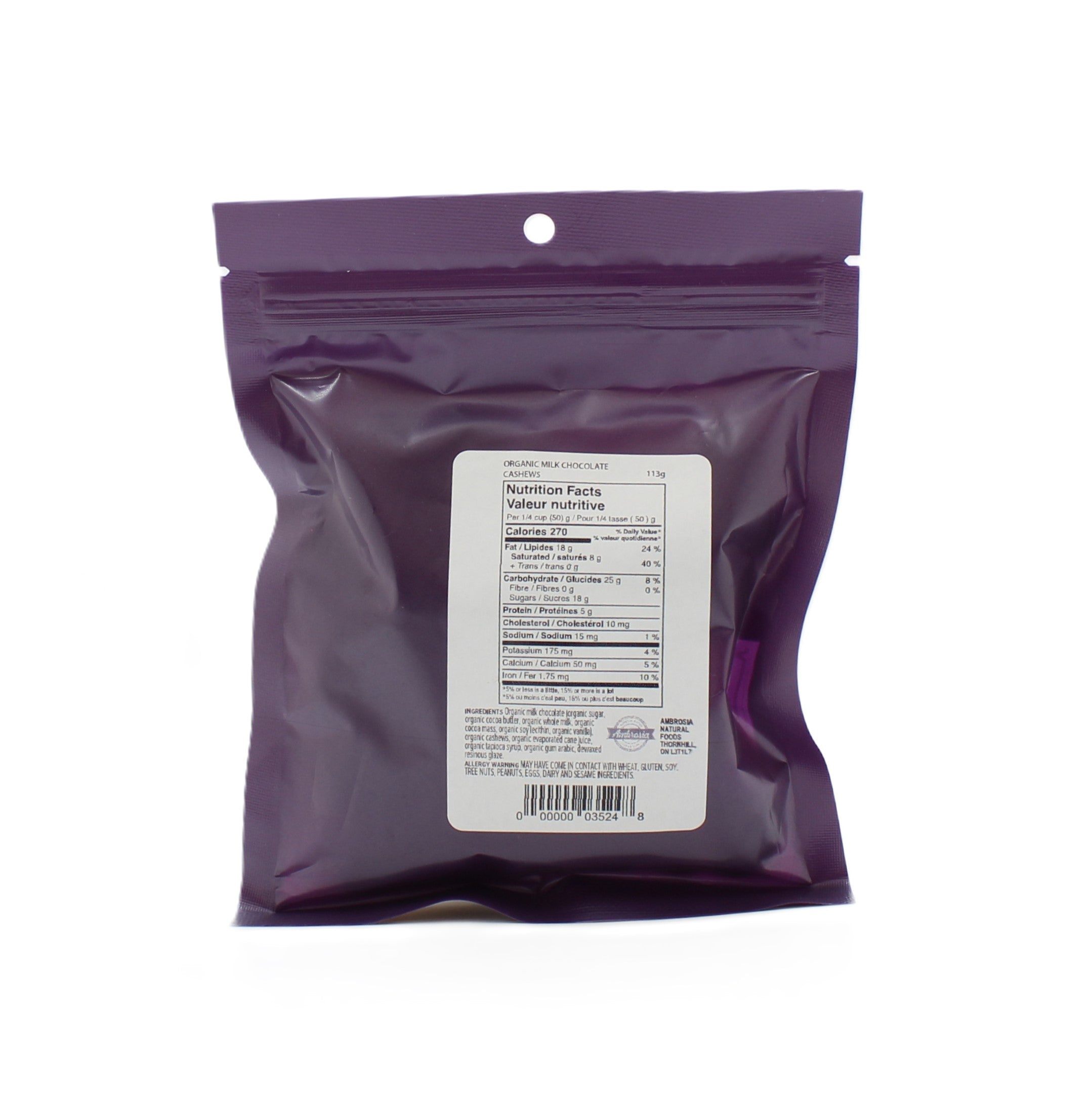 Ambrosia Organic Milk Chocolate Cashews