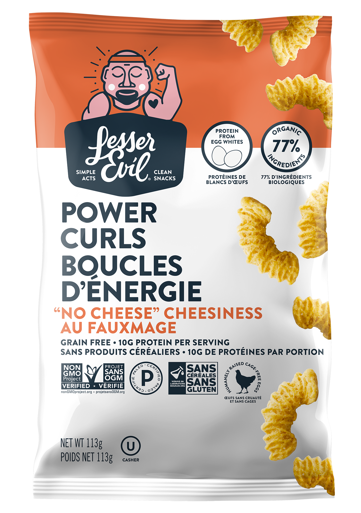 Lesser Evil No Cheese Cheesiness Power Curls