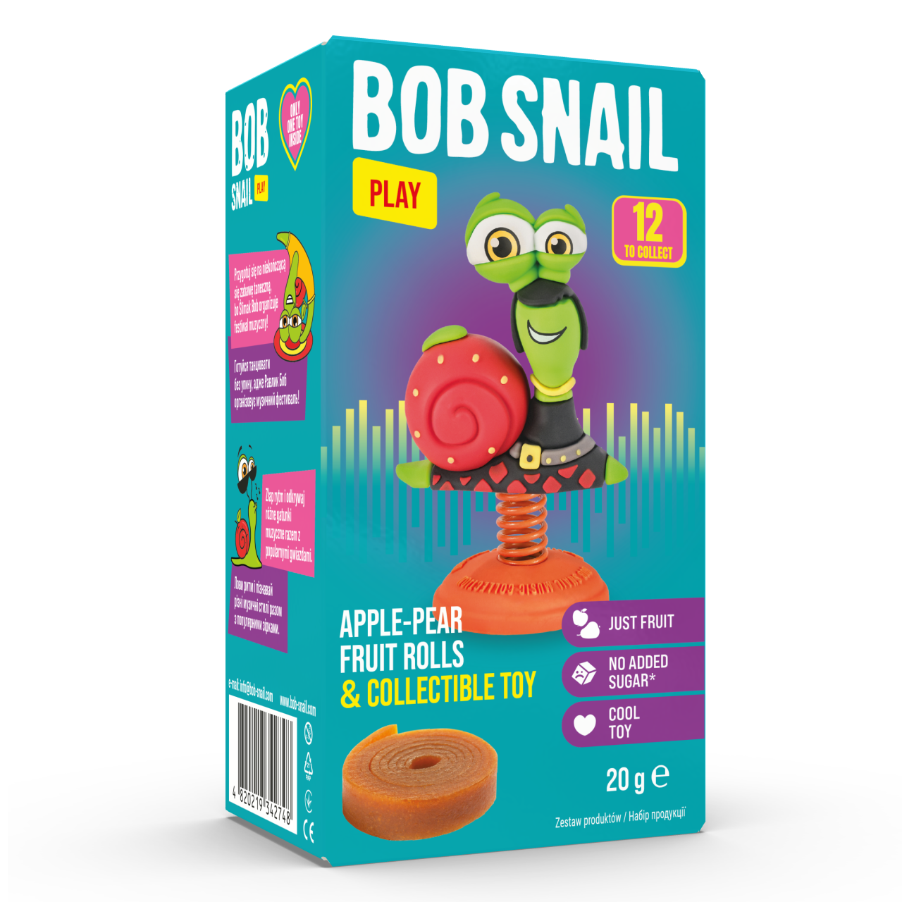 Bob Snail Natural Fruit Rolls with Toy