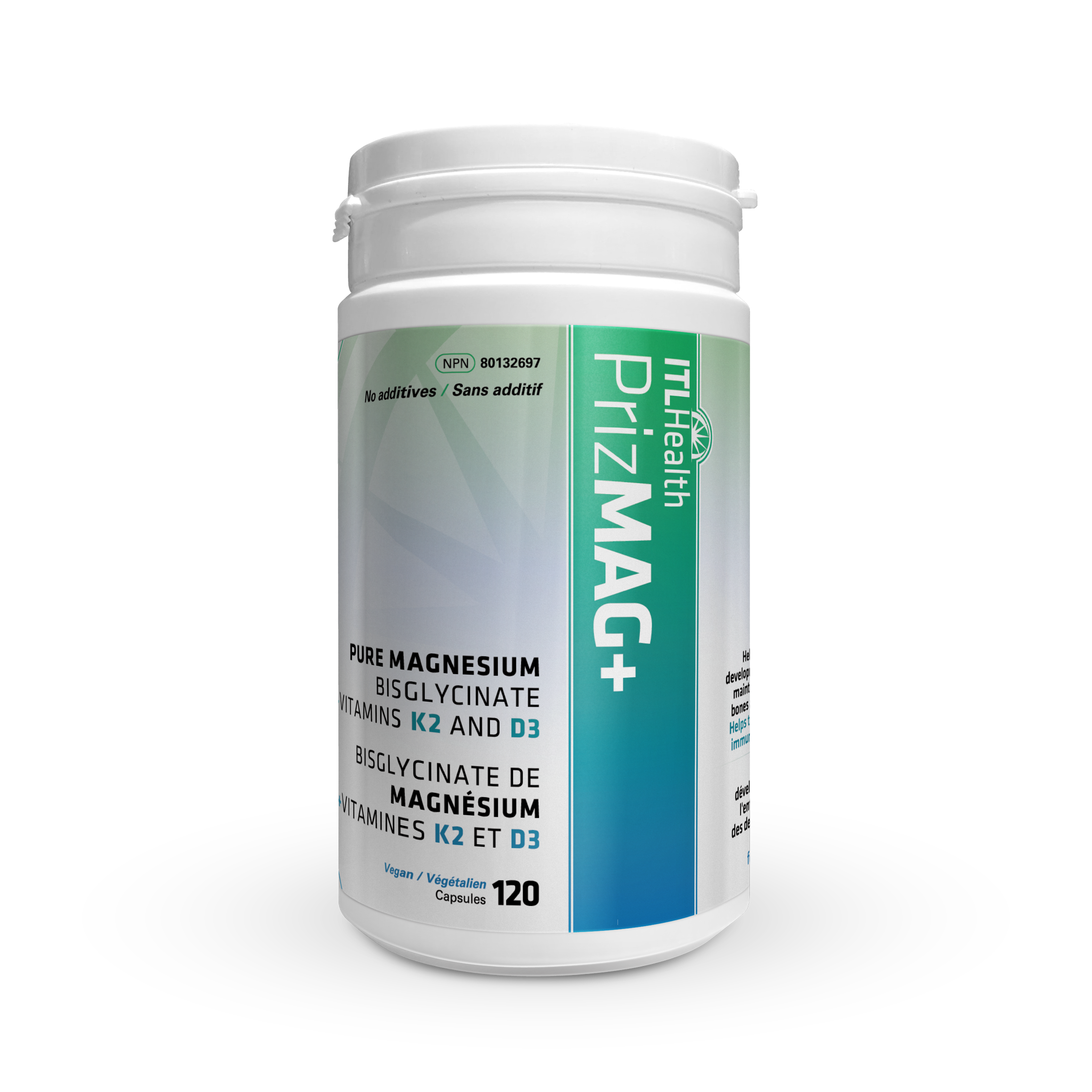 Prizmag+ Pure Magnesium Bisgly with K2 & D3