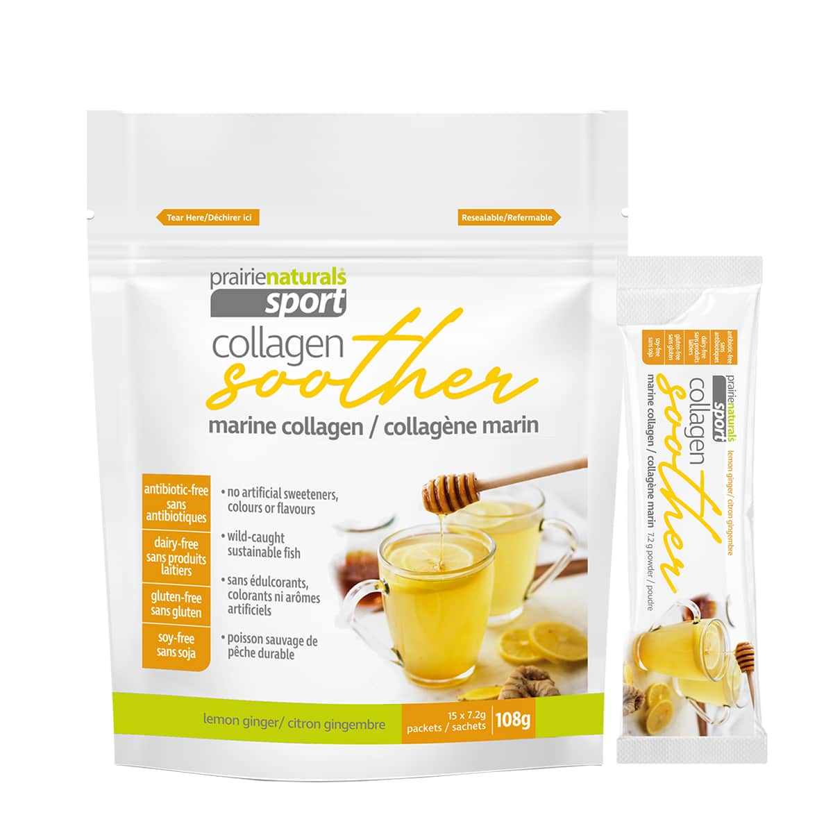 Prairie Naturals Lemon Ginger Marine Collagen Soother