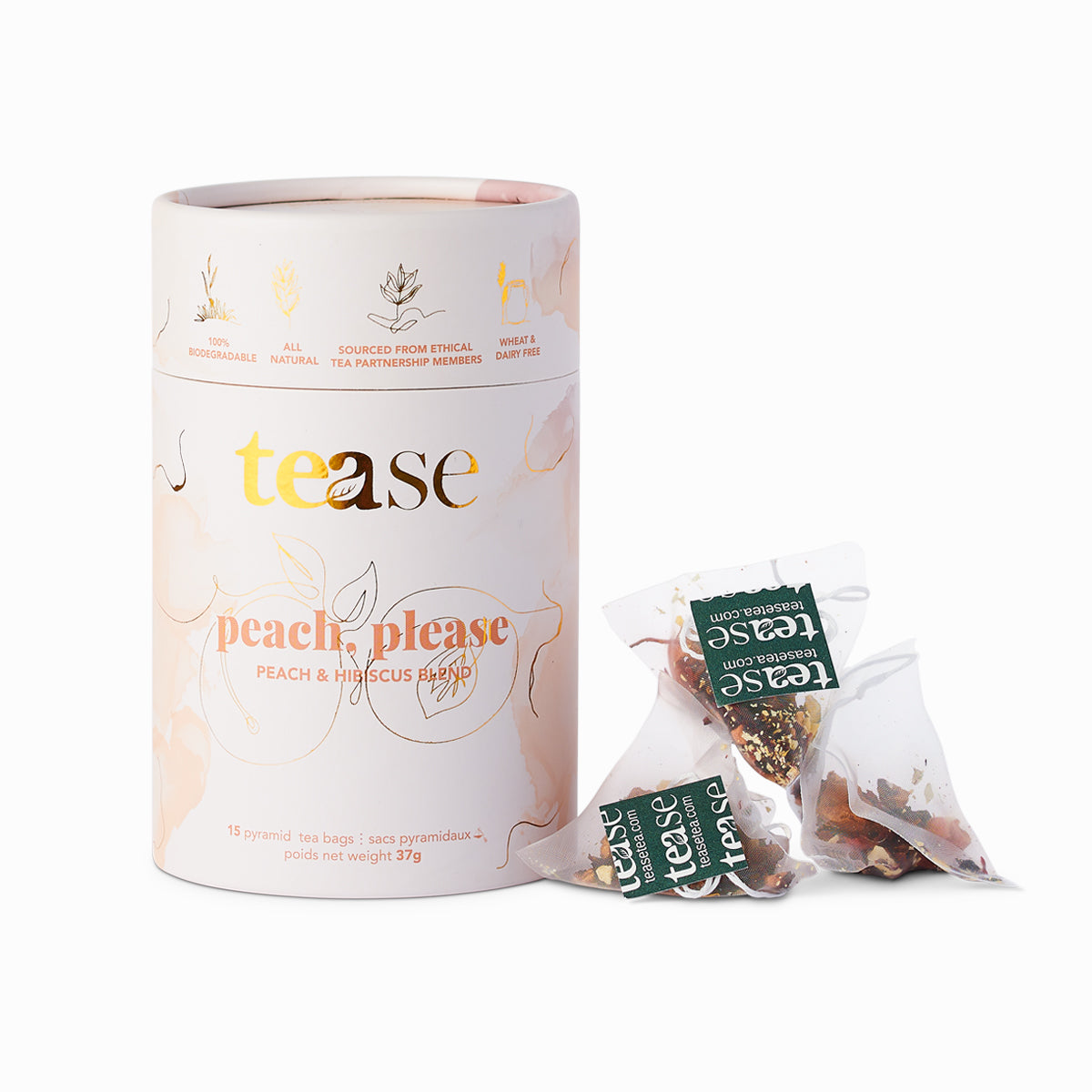 Tease Peach, Please Peach + Hibiscus Herbal Tea