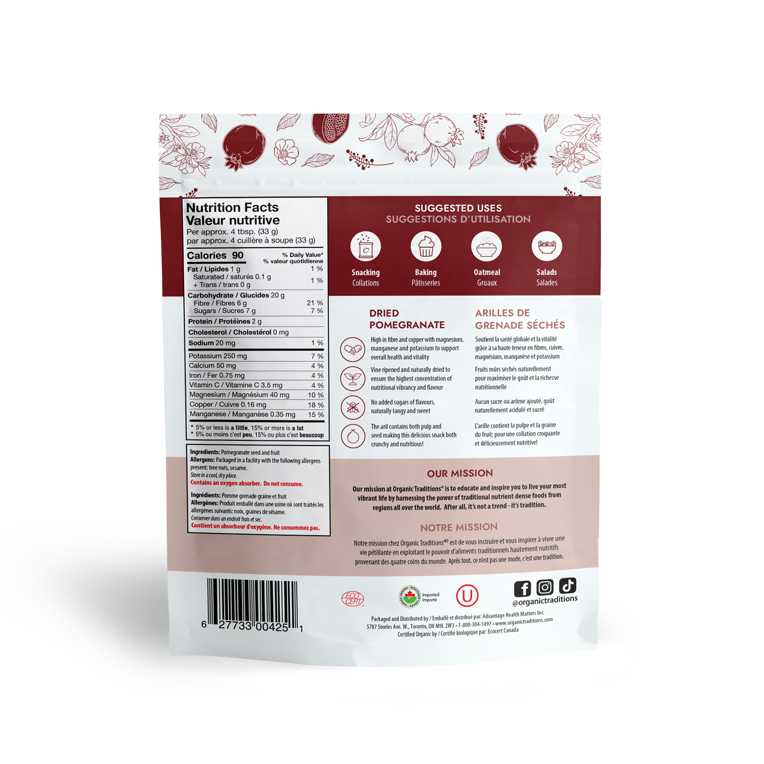 Organic Dried Pomegranate