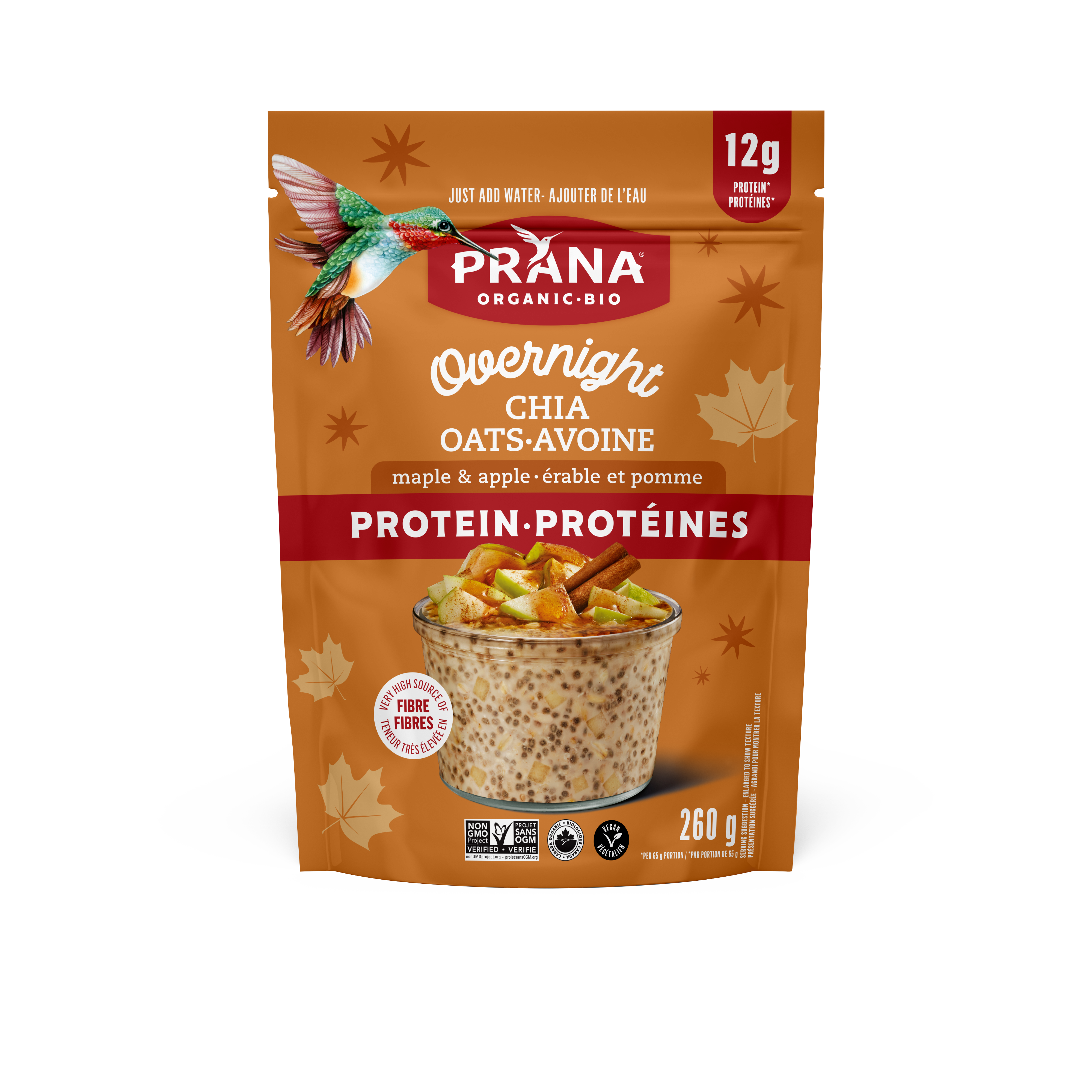 Prana Organic Maple & Apple Protein Overnight Chia Oats