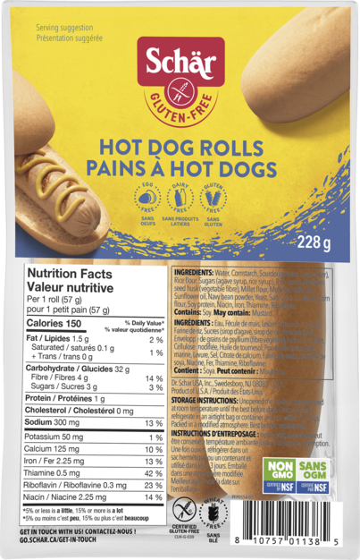 Schar Gluten Free Hot Dog Rolls