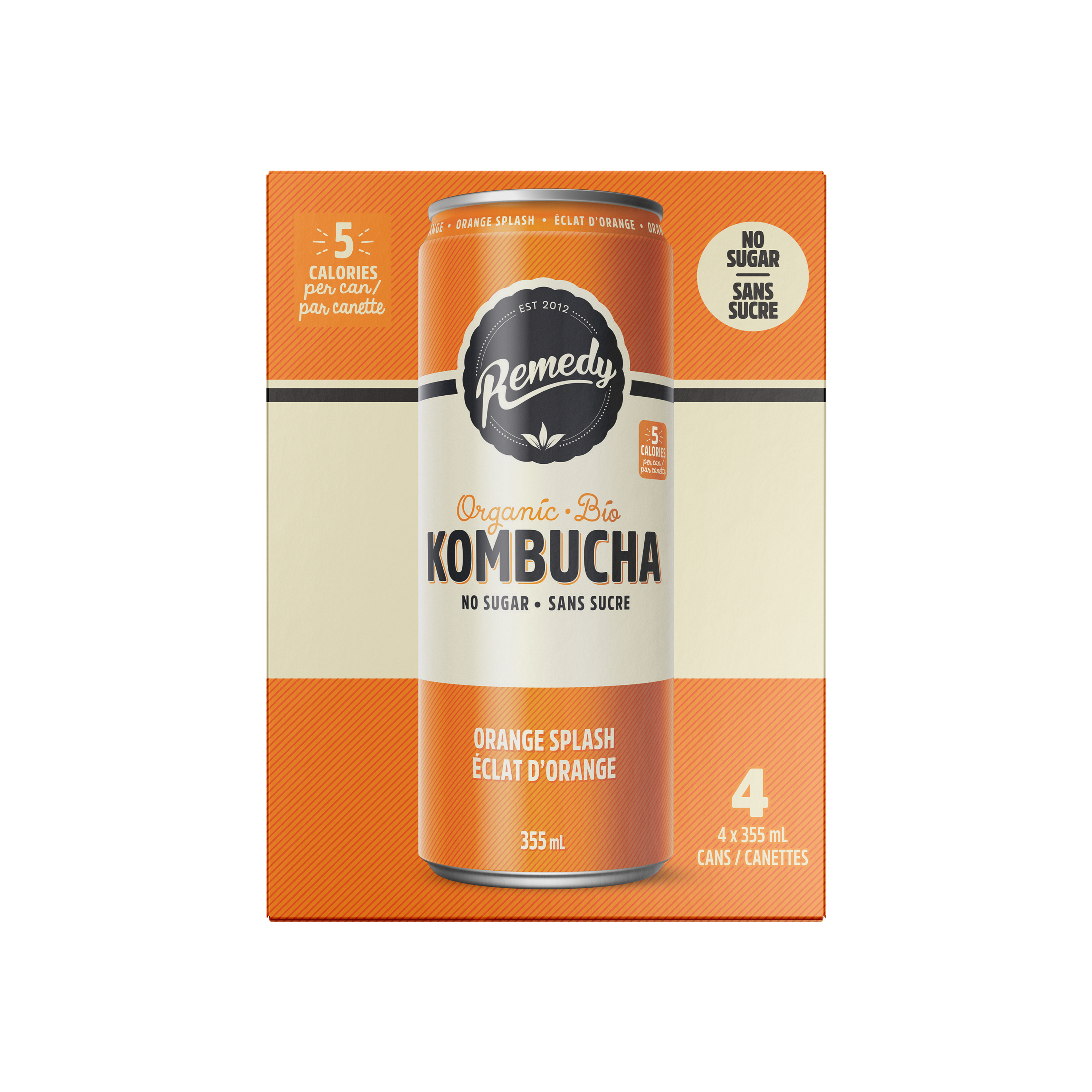 Organic Orange Splash Kombucha 4 Pack