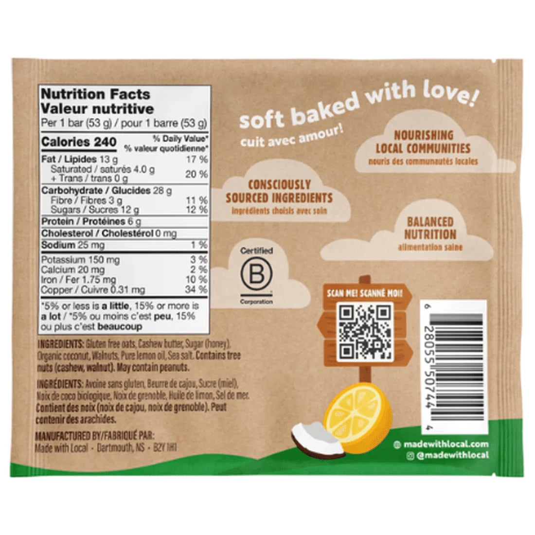 Made with Local Lemon Square Bar