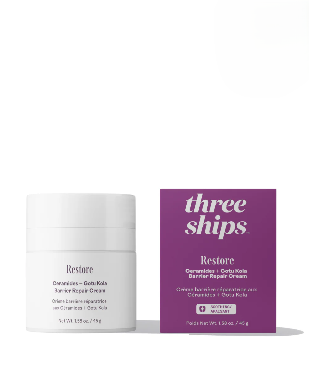 Three Ships Restore Repair Cream - Ceramides + Gotu Kola
