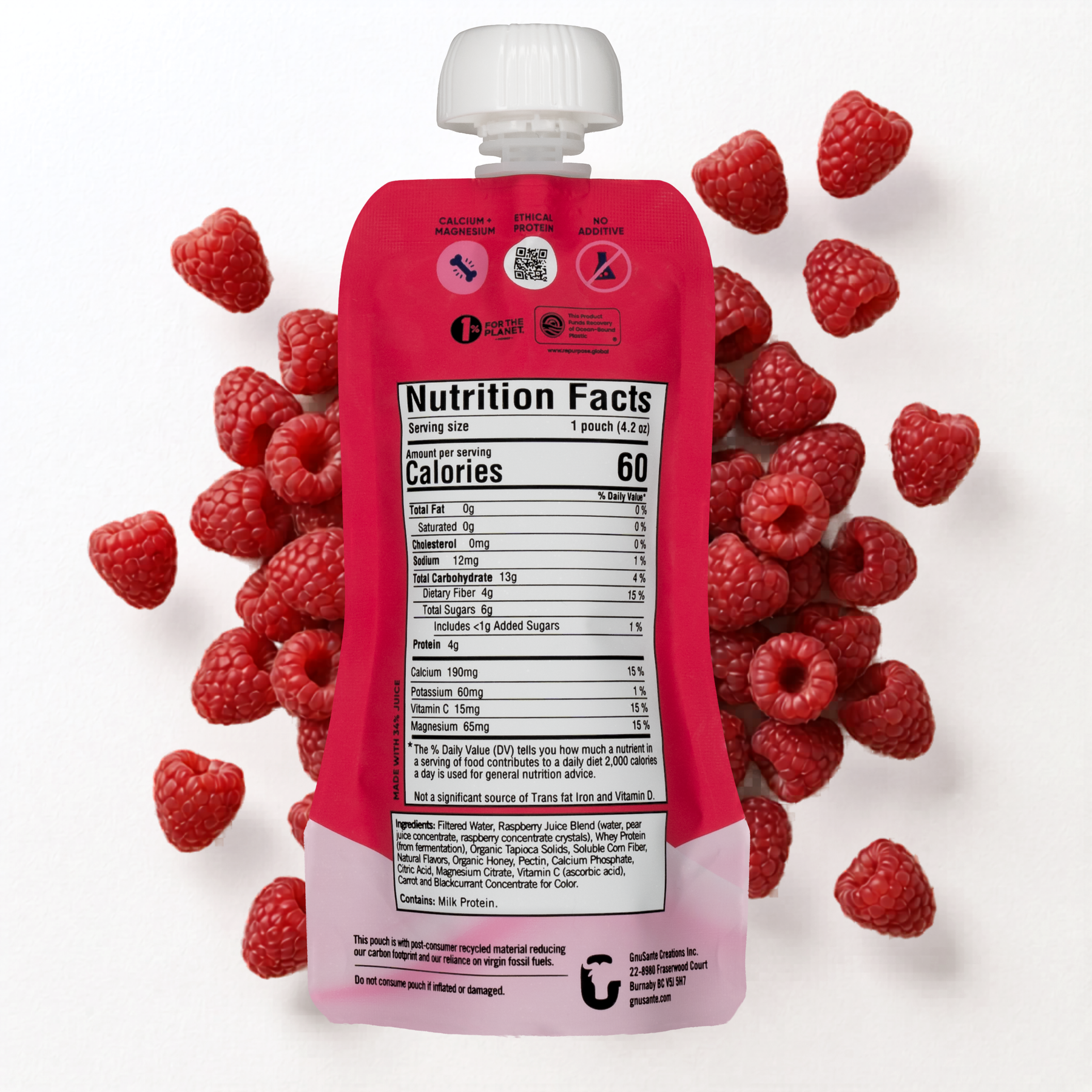 Gnubees Kids Rockin' Raspberry Functional Fruit Shake