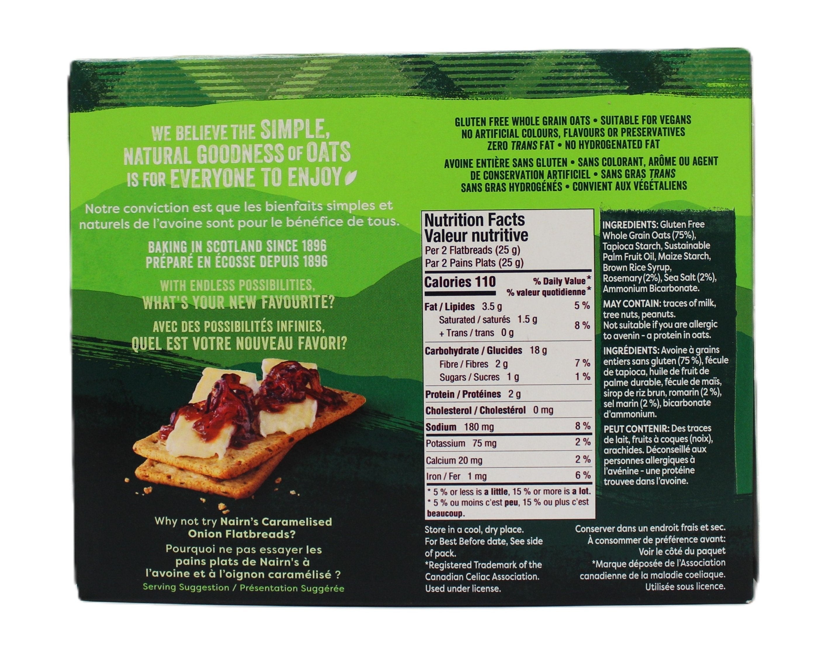 Nairns Gluten Free Rosemary & Sea Salt Oat Flatbreads