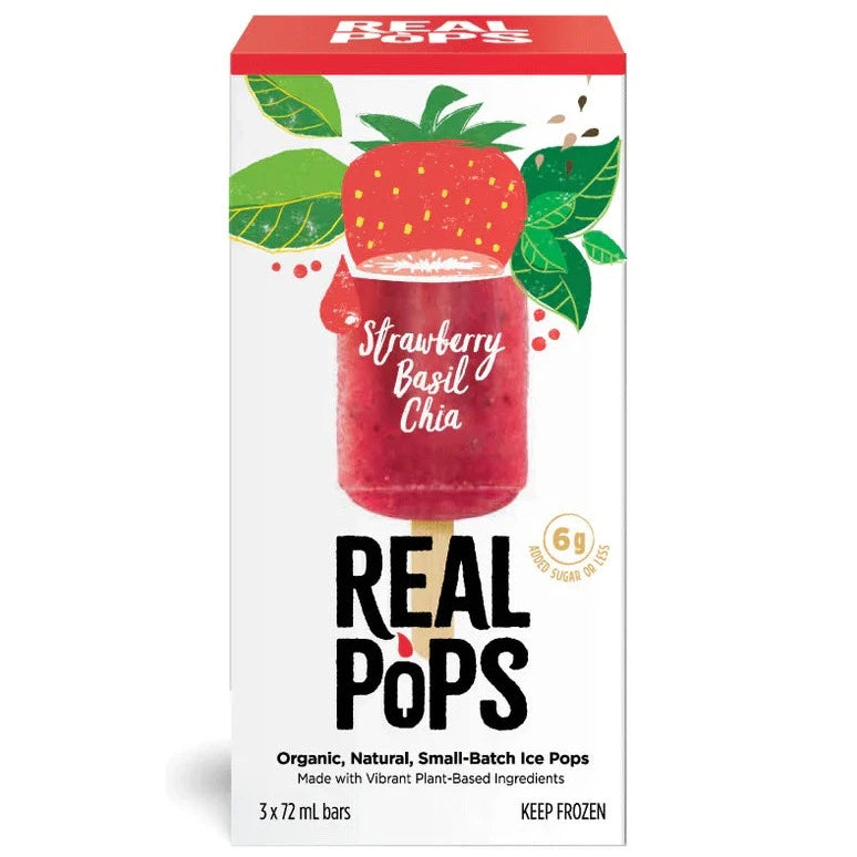 Everreal Organic Strawberry Basil Chia Ice Pops