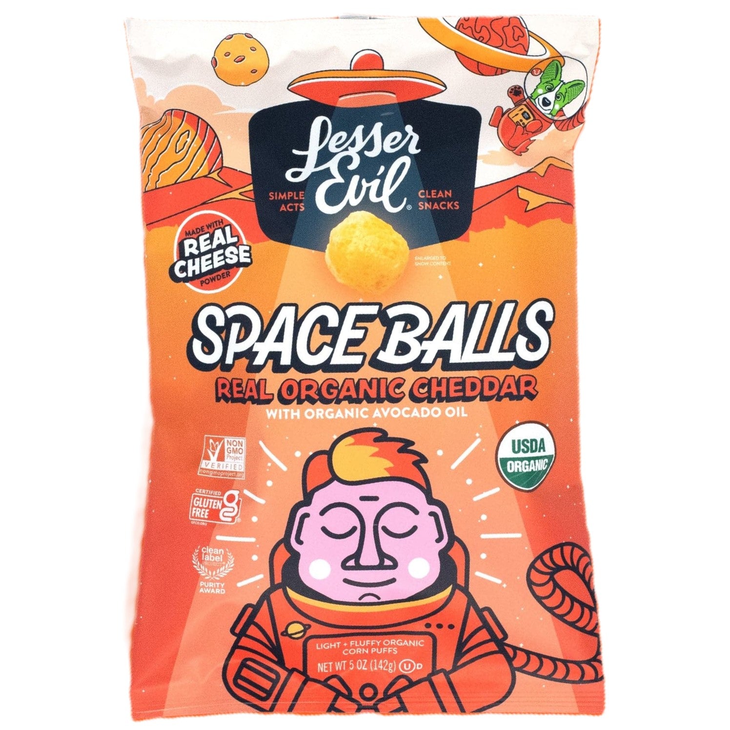Lesser Evil Organic Real Cheddar Space Balls