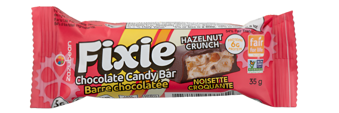 Zazubean Hazelnut Crunch Fixie Chocolate Candy Bar