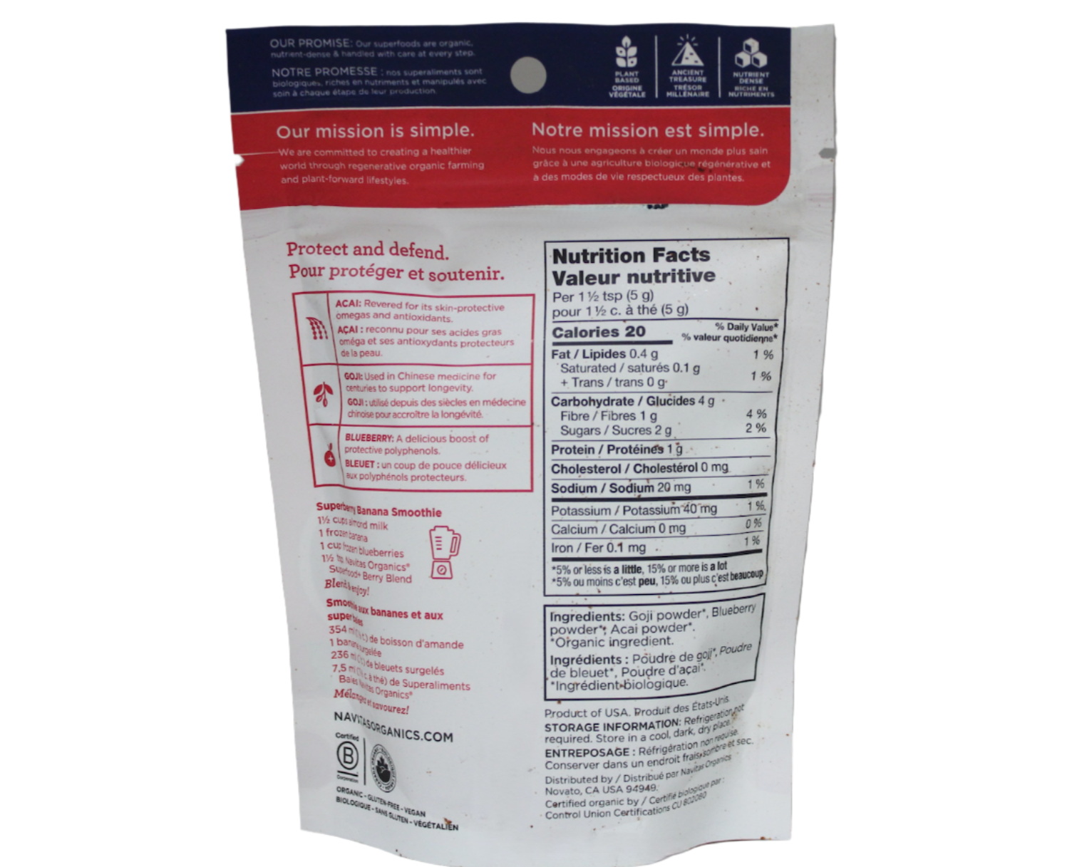 Navitas Organics Organic Superfood+ Berry Blend