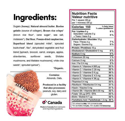 Zentein Nutrition Raspberry Almond Butter Elite Square